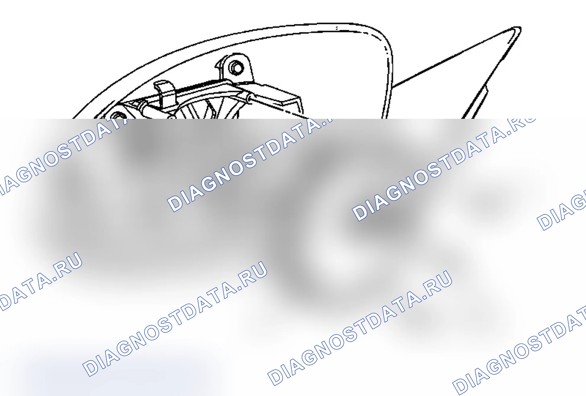 Рис. 9: Замена двигателя наружного зеркала заднего вида. Chevrolet Traverse I