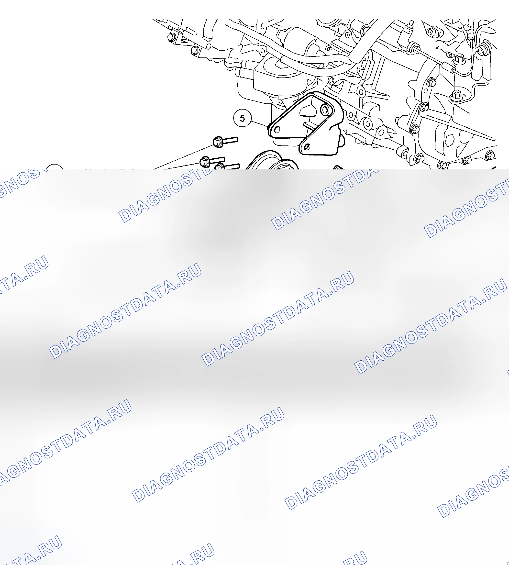 Рис. 17: Изолятор передней опоры трансмиссия. Ford Escape I рестайлинг