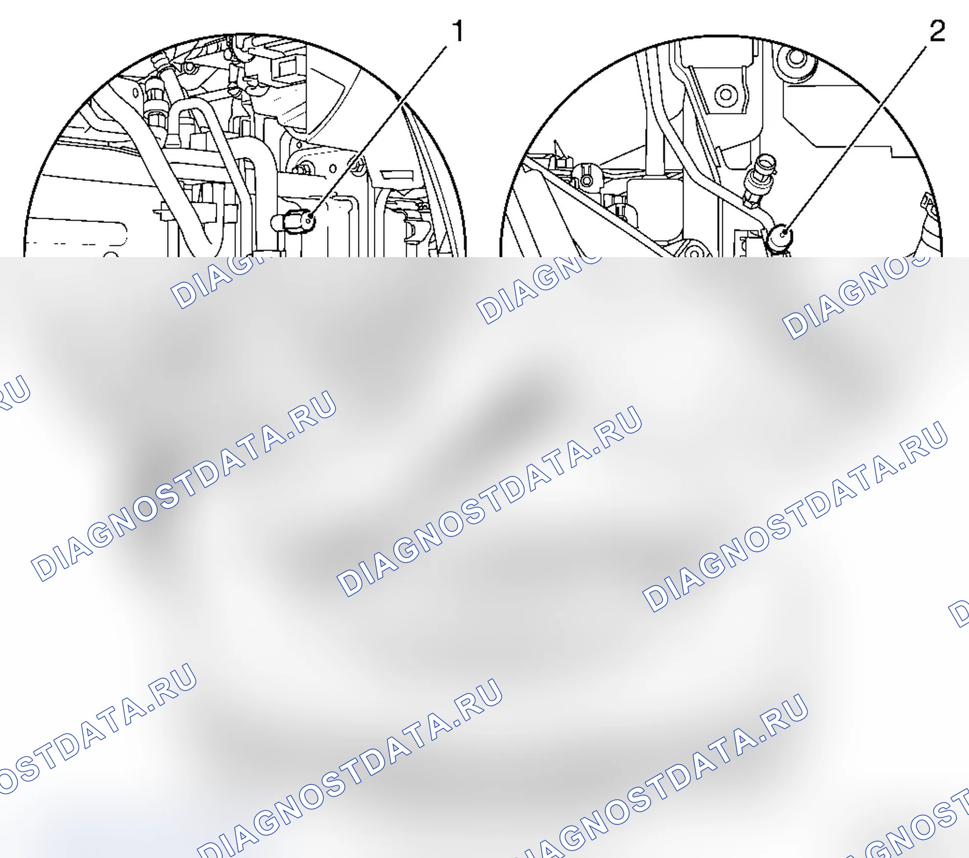 Расположение сервисных штуцеров - (Z 13 DTJ, Z 13 DTH, Z 17 DTR, A 17 DTS). Opel Corsa D