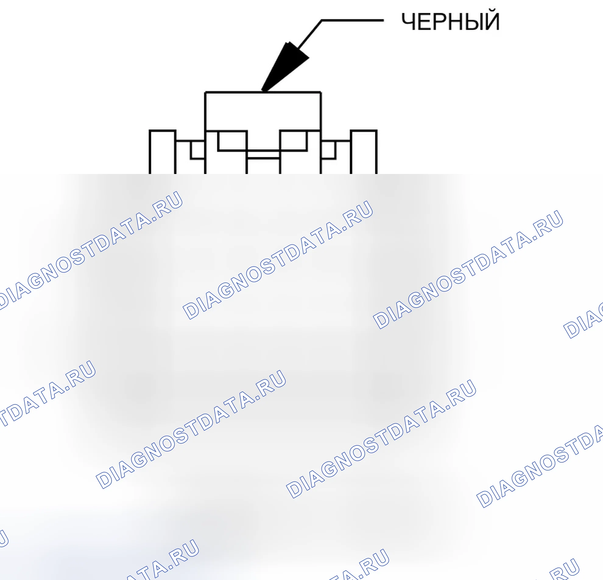 Рис. 186: Вид с торца разъема спутникового приемника (C1). Dodge Caliber I