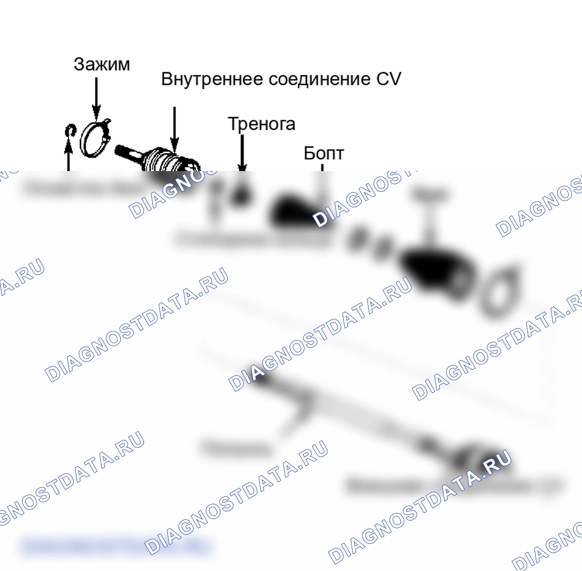 Рис. 2: Разнесенный вид оси Toyota FWD. Toyota Tercel L20