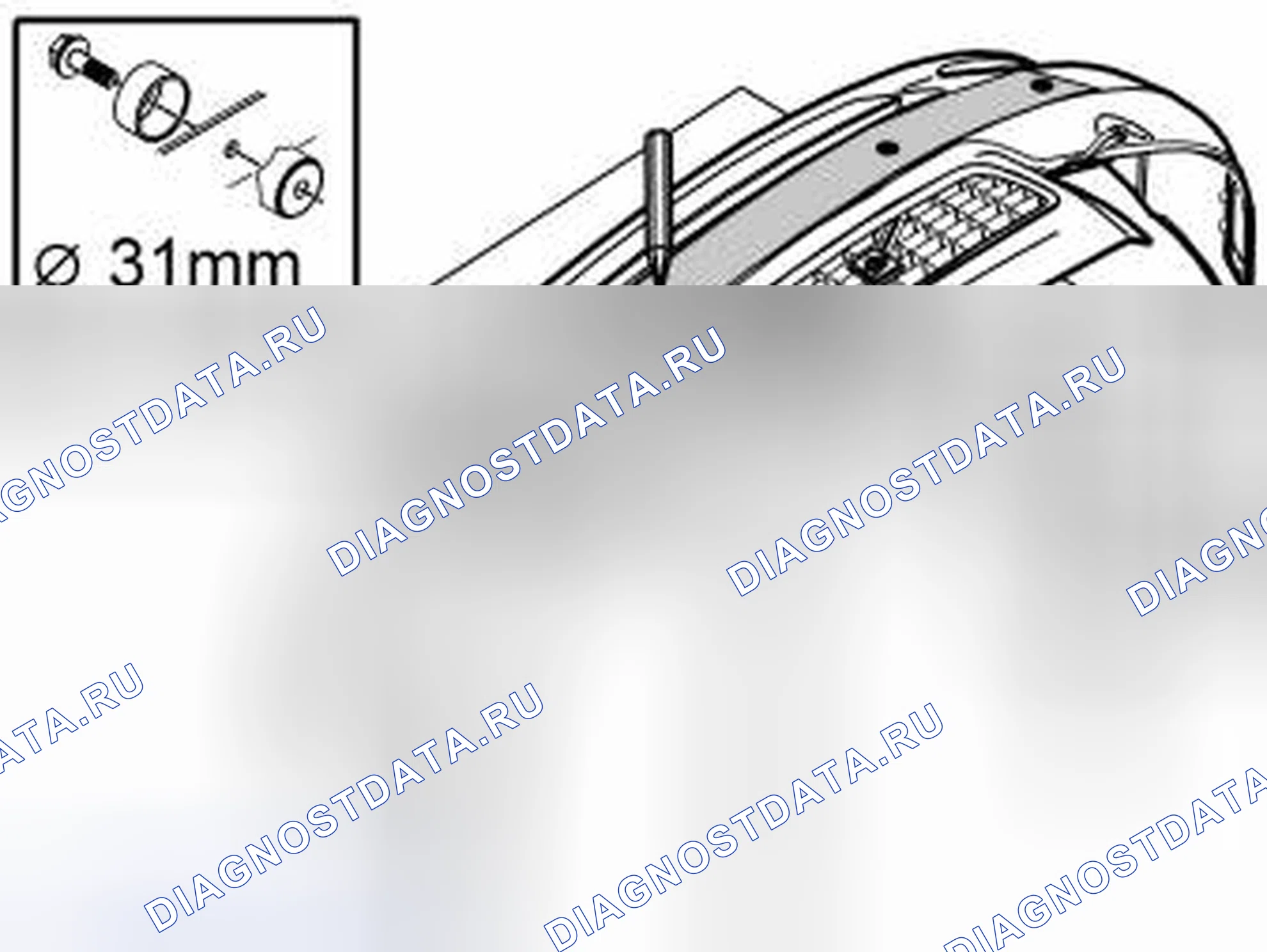 Рис. 180: Разметка и сверление отверстий. Volvo S80 I