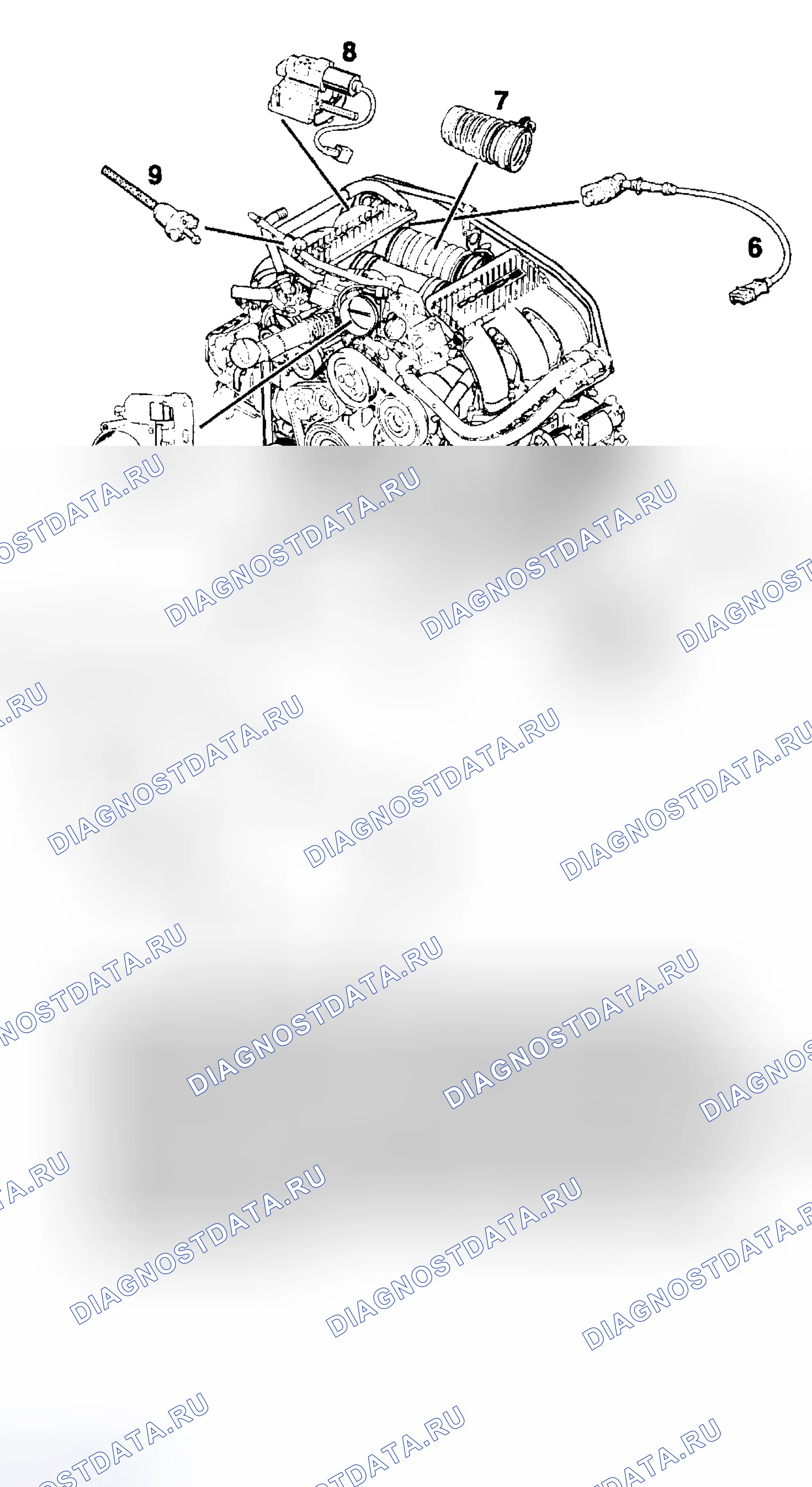 Рис. 189: Компоненты двигателя. Porsche 911 Carrera 996