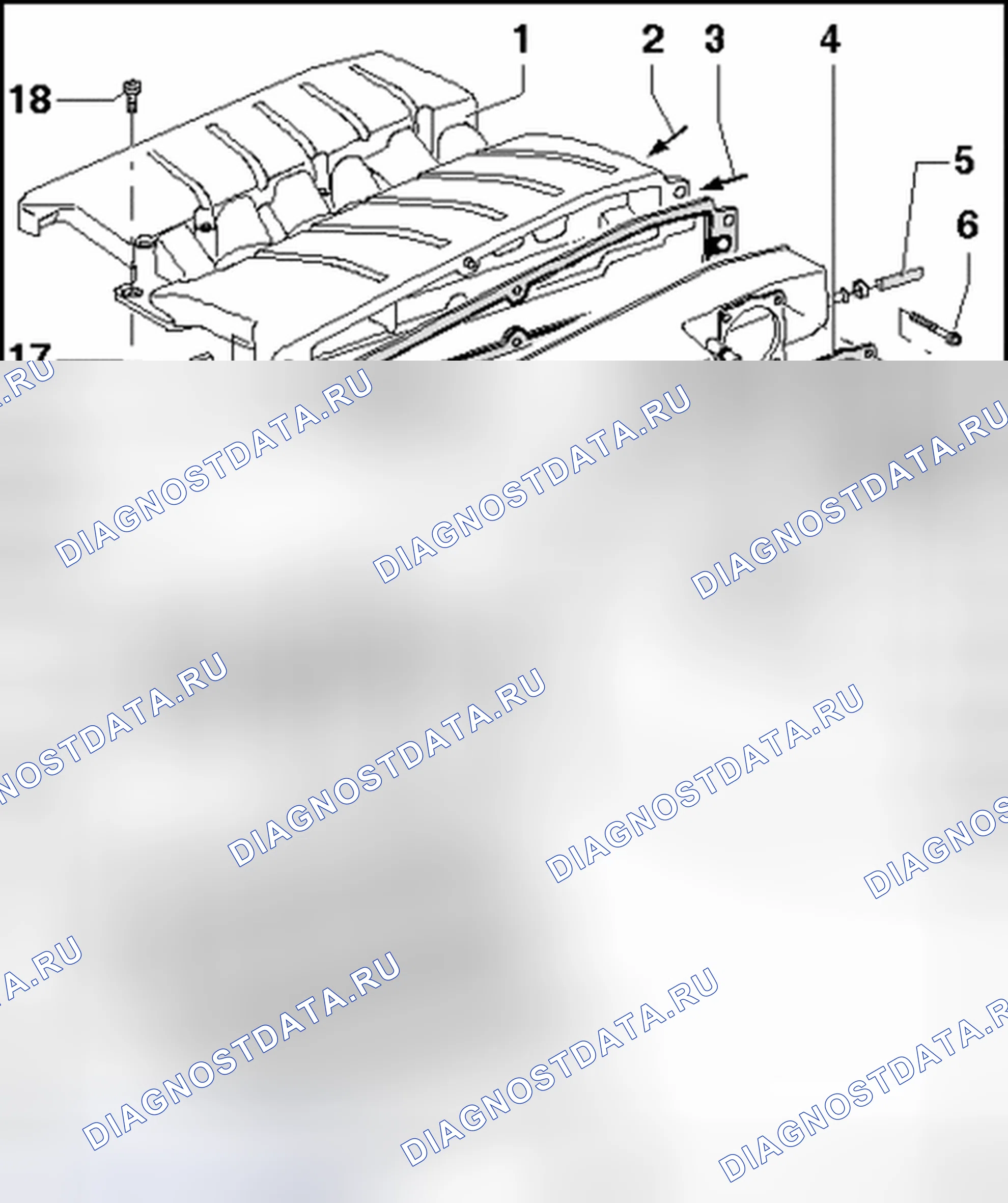 Рис. 224: Впускной коллектор, обзор сборки (автомобили с кодом двигателя BAP). Volkswagen Phaeton I