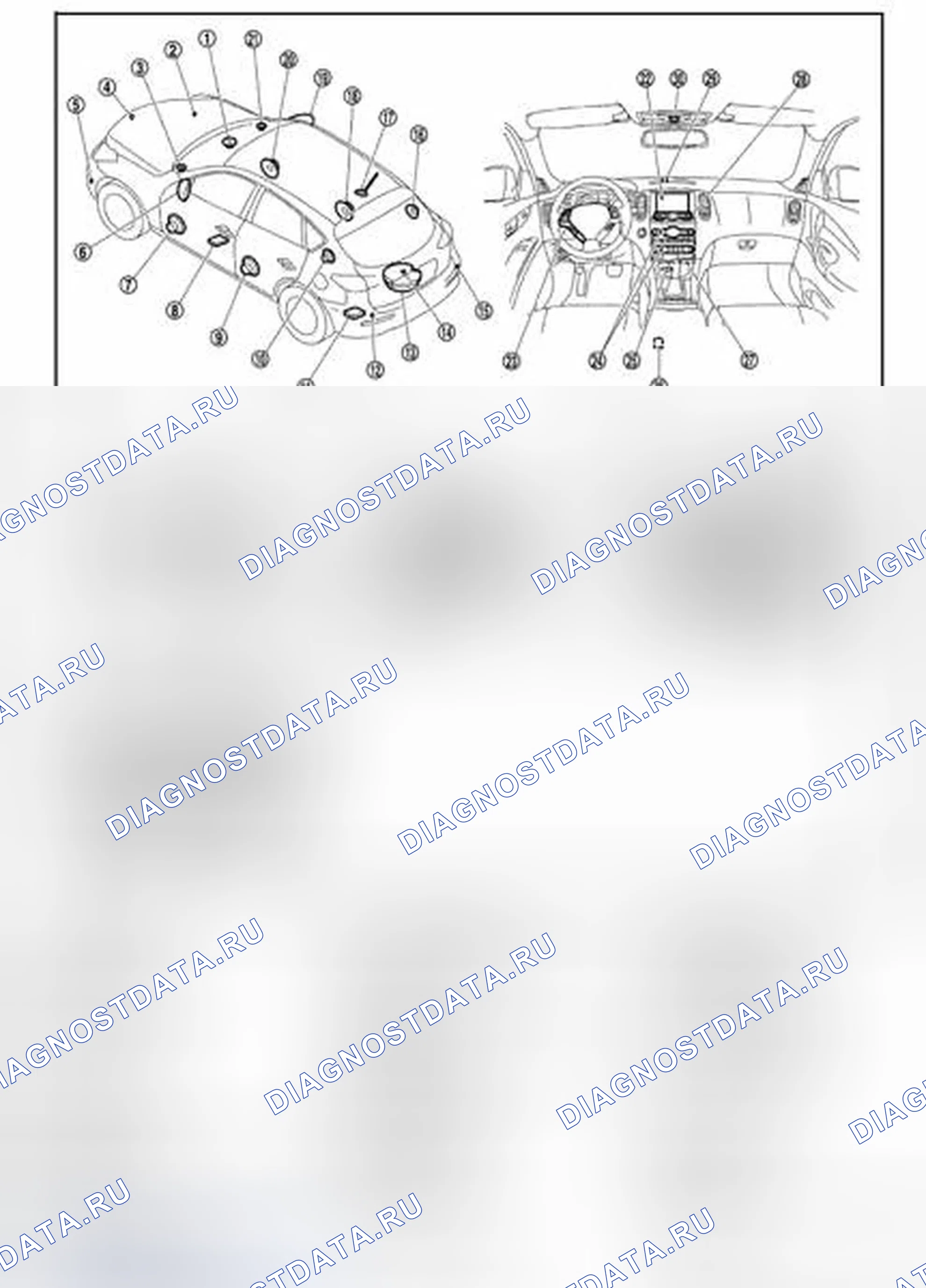 Рис. 288: Расположение компонентов. Infiniti QX50 I