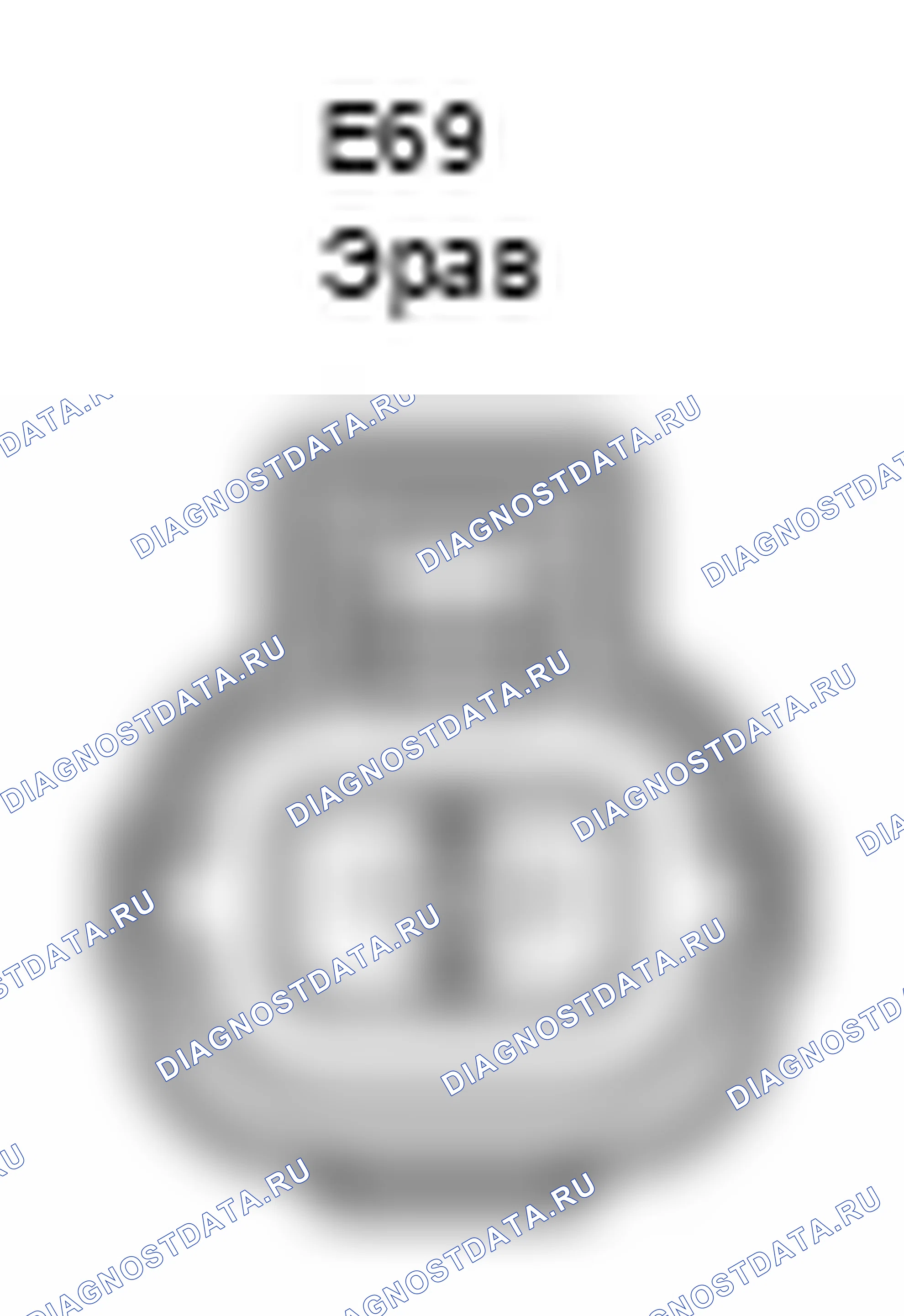 Рис. 225: Фильтр шума (зажигание № 2) Вид с торца разъема (E69). Lexus IS F I