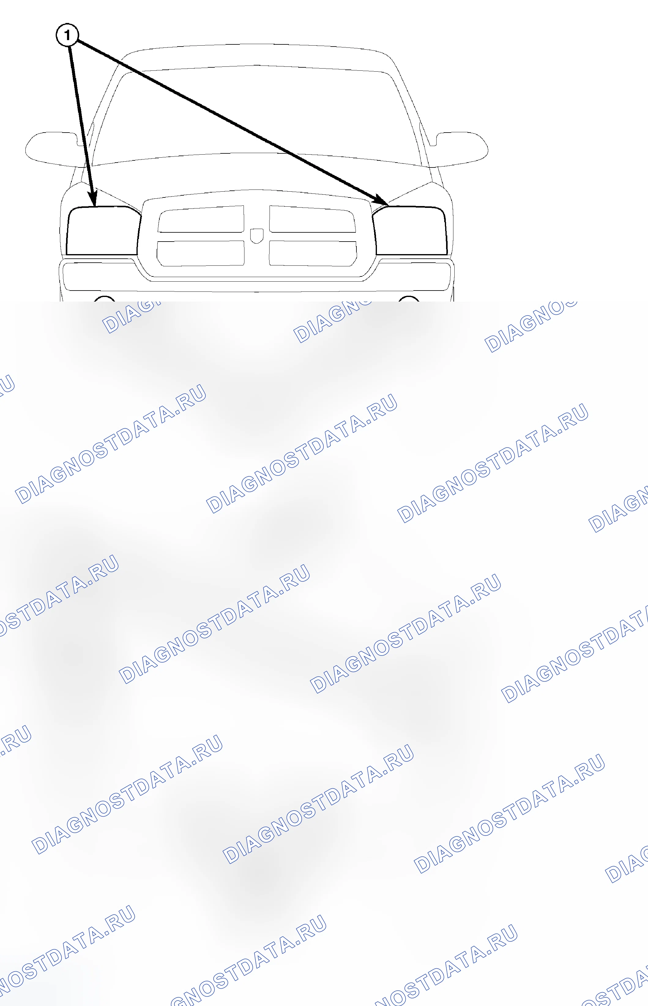 Рис. 1: ОПИСАНИЕ внешних осветительных приборов. Dodge Dakota III