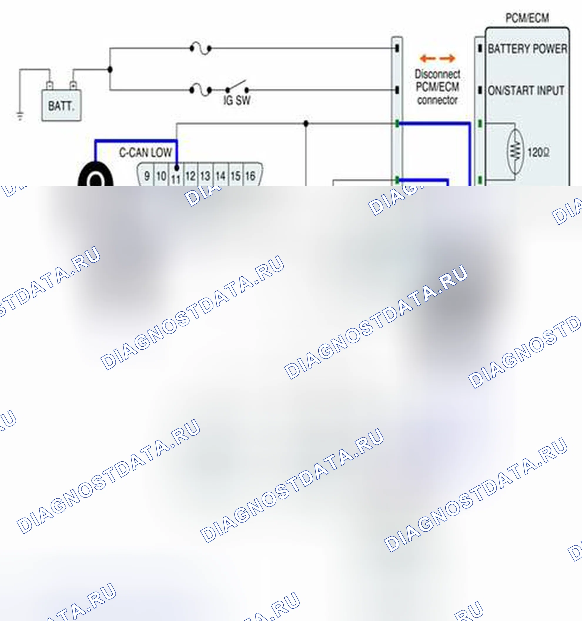 Рис. 95: Проверка линии связи CAN. BMW 6 серия F06/F13/F12