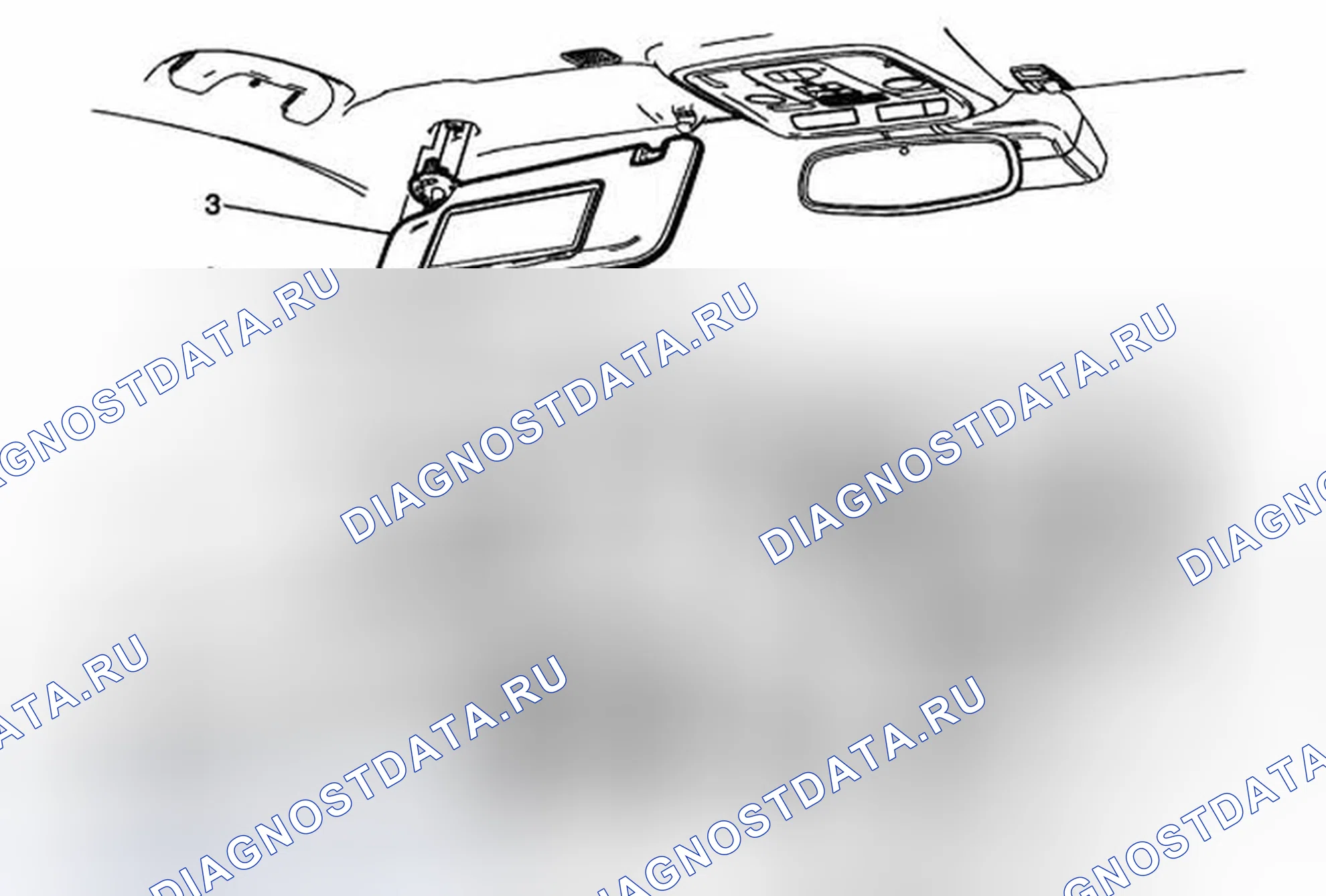 Рис. 73: Замена солнцезащитного козырька. Cadillac ATS I