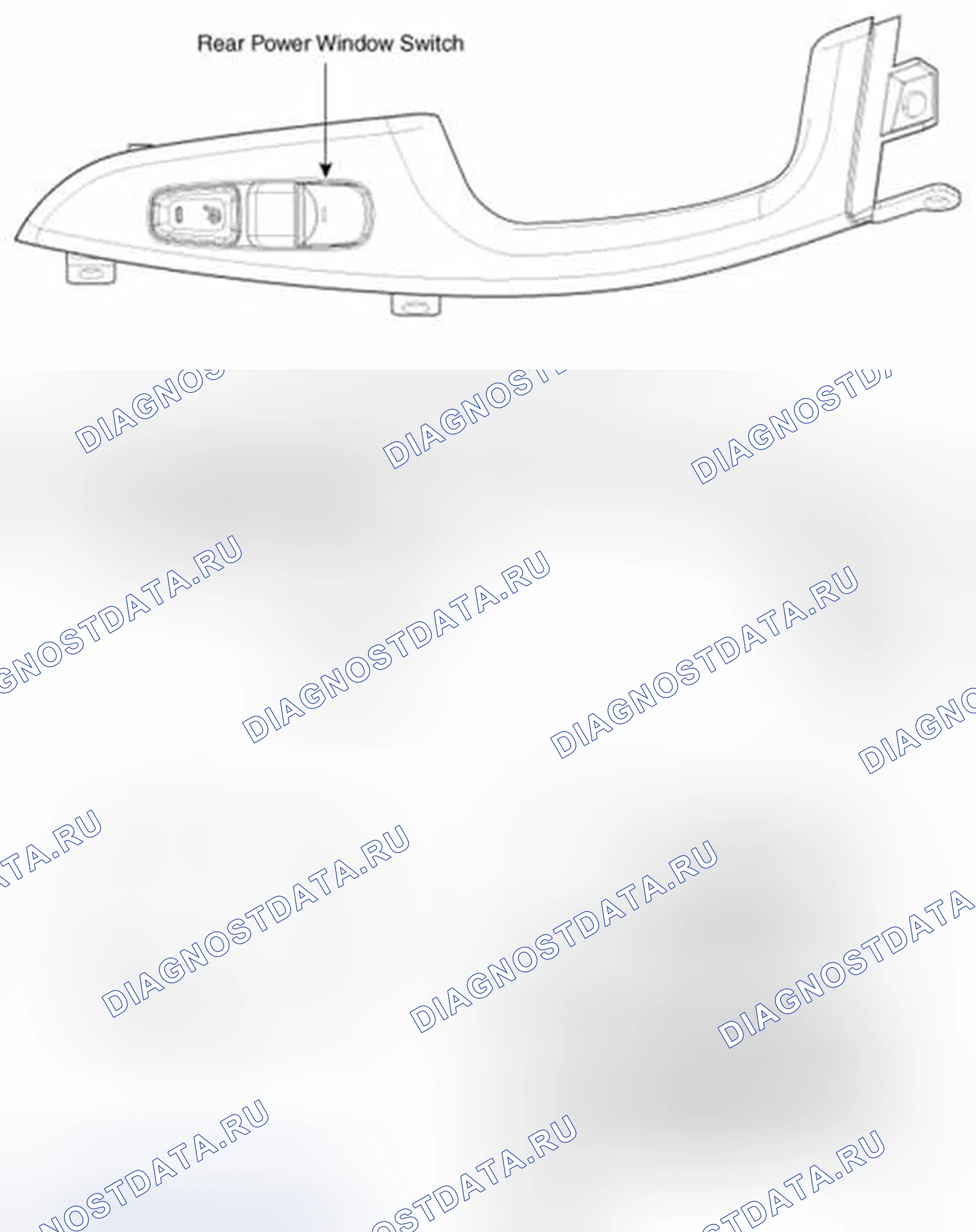Рис. 10: Переключатель заднего стеклоподъемника. Hyundai Elantra V