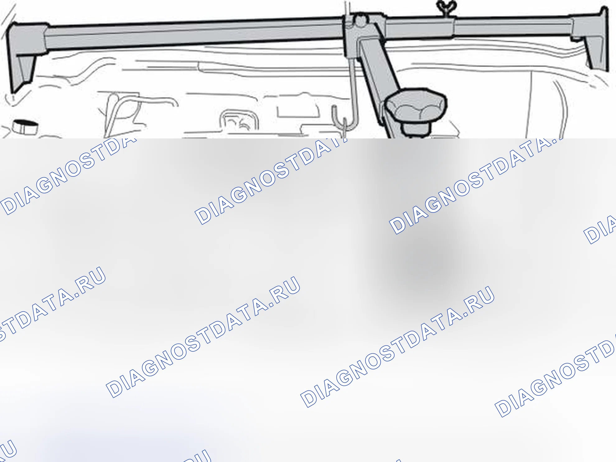 Рис. 318: Установка подъемного инструмента. Volvo V70 II