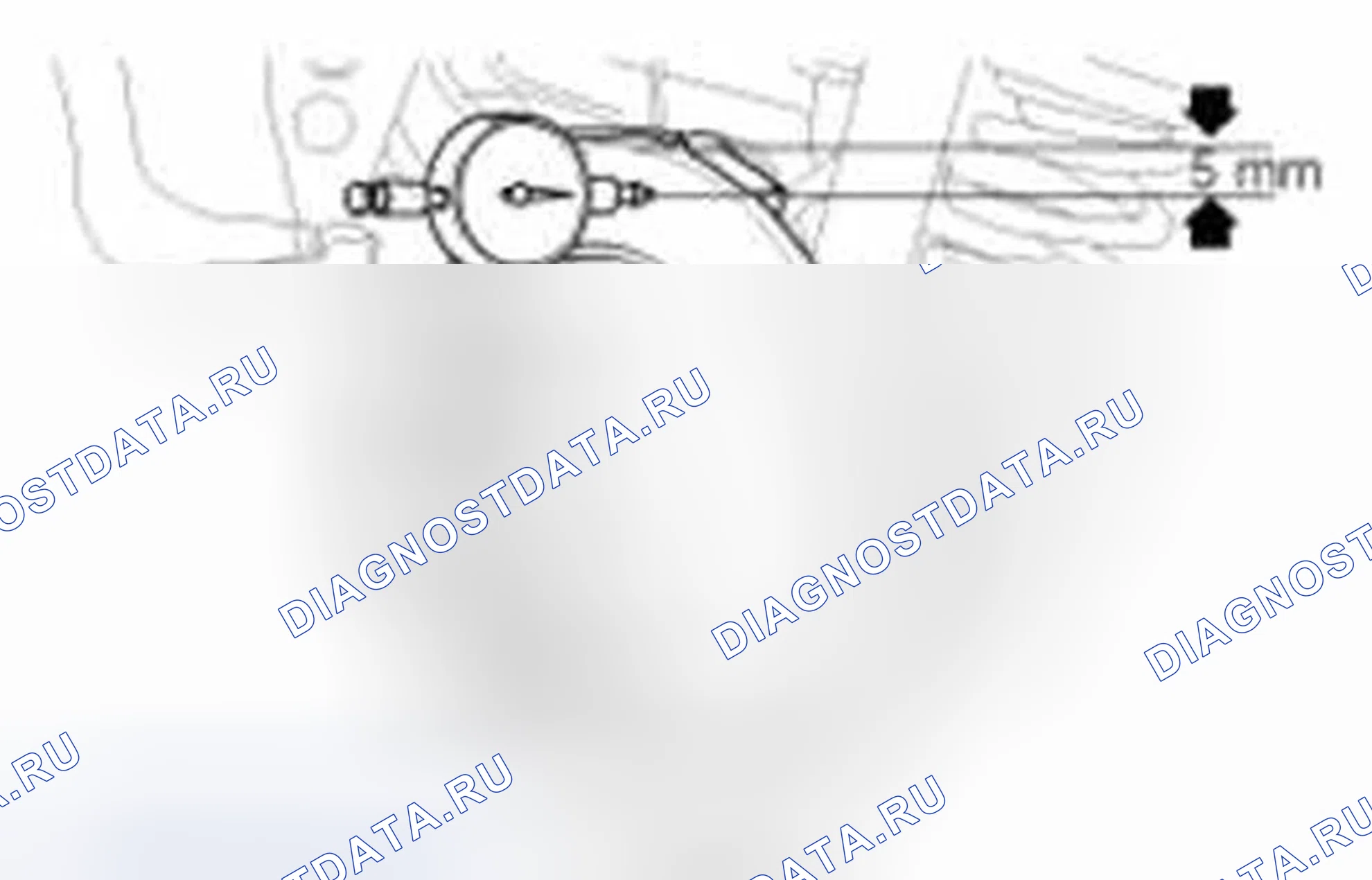 Рис. 154: Проверка биения заднего тормозного диска. Hyundai Sonata VI