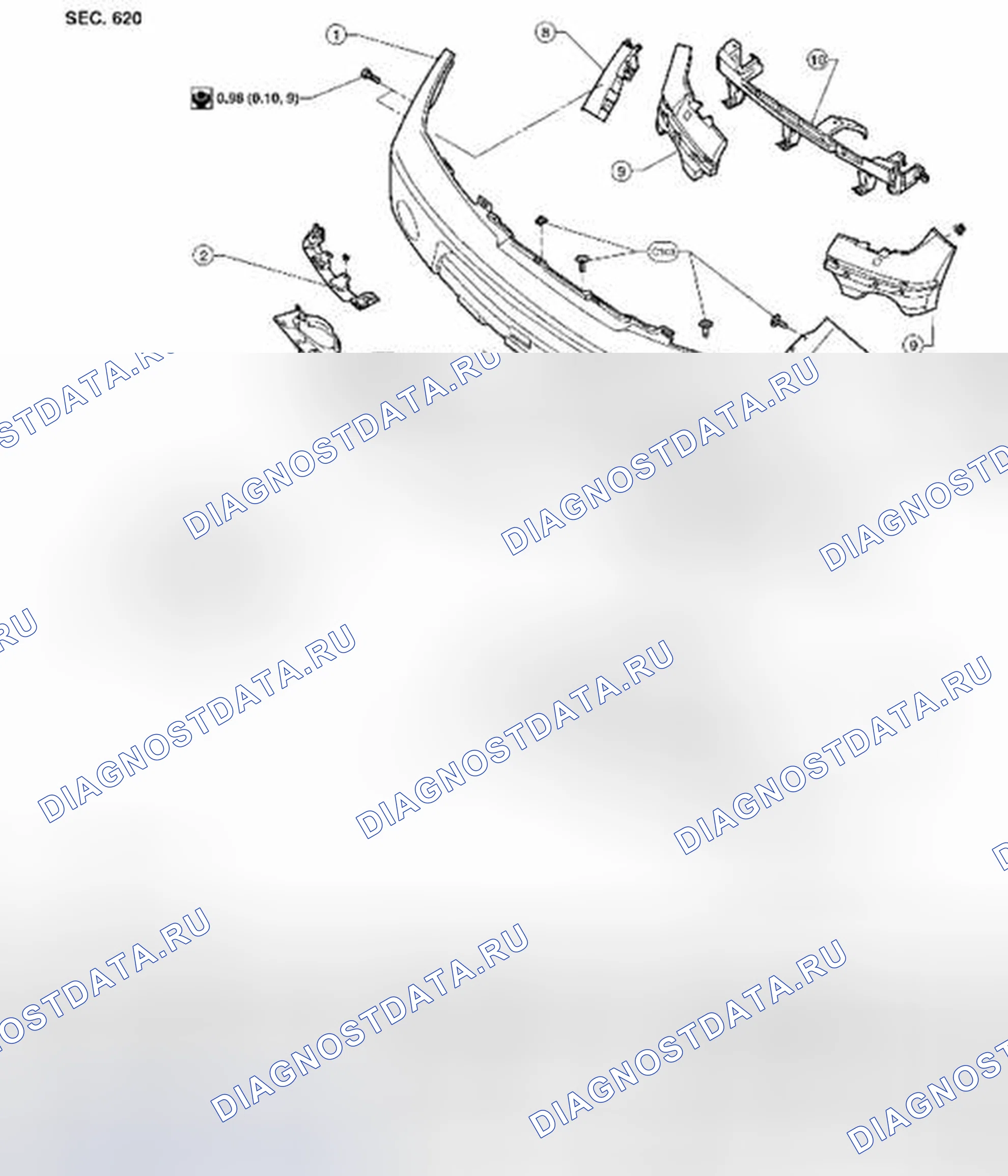 Рис. 32: ПЛАСТИКОВЫЙ БАМПЕР. Suzuki Equator I