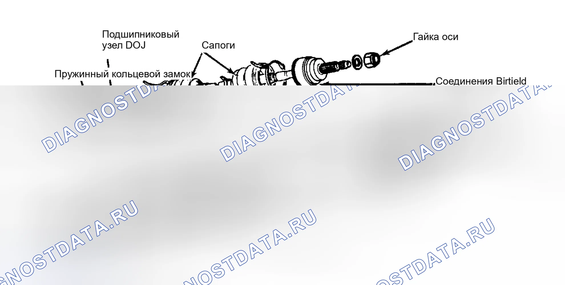 Рис. 1: Разборка (тип DOJ). Mercury Tracer pre-I