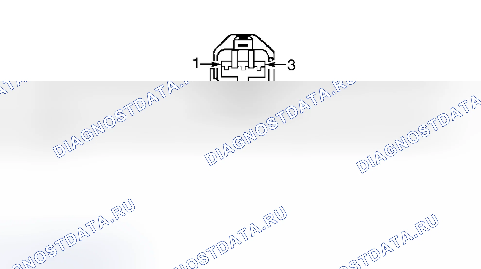 Рис. 10: Вид с торца разъема датчика положения коленчатого вала. Dodge Dakota II