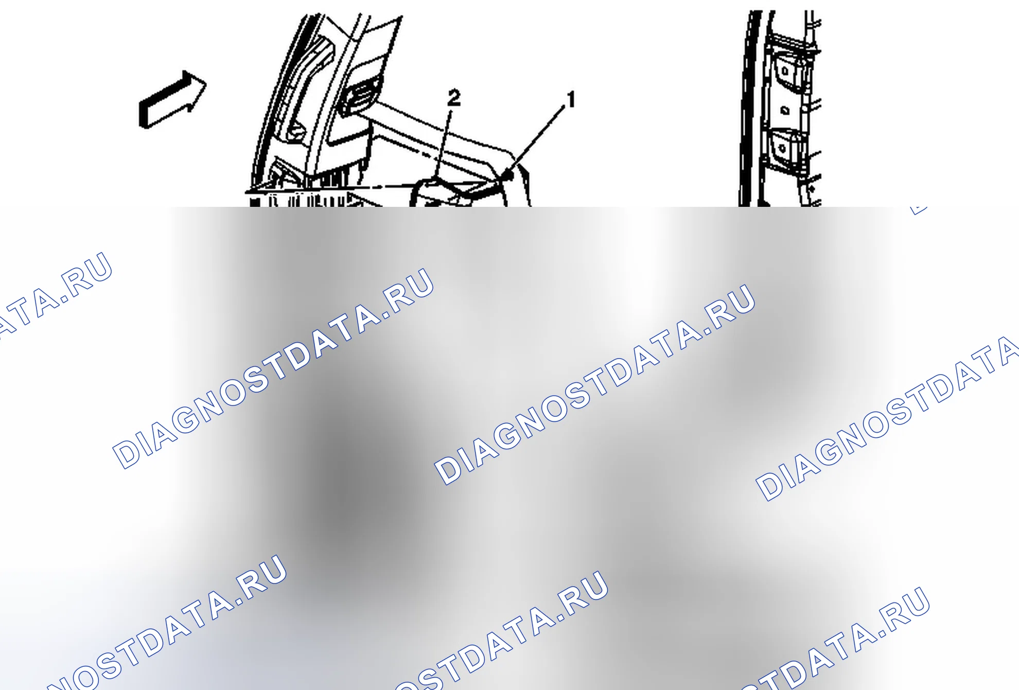 Рис. 85: Замена нижнего гарнисажа центральной стойки (Acadia, Enclave и OUTLOOK). Chevrolet Traverse I