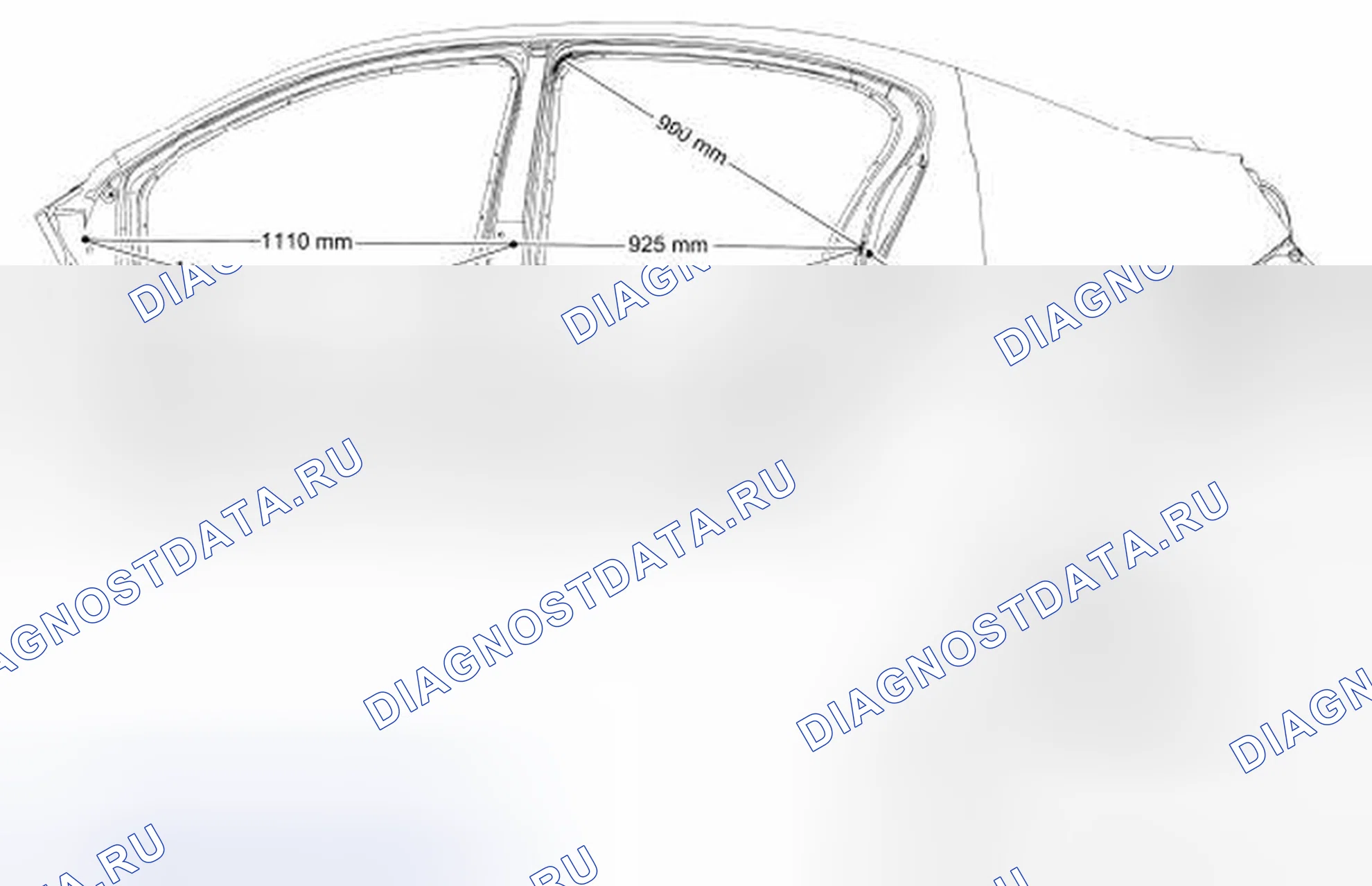 Рис. 27: Размеры крышки со стороны корпуса. Hyundai ix55 I