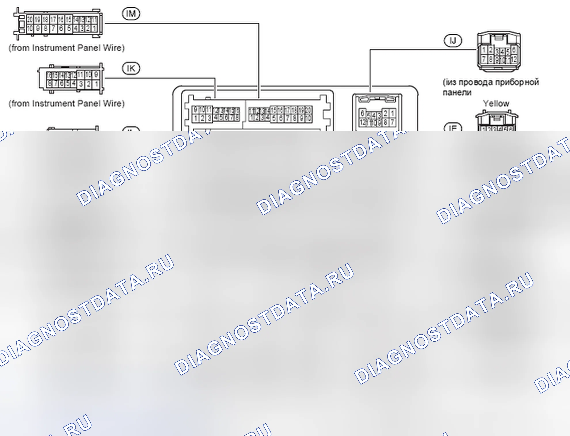 Рис. 1119: Расположение разъемов и реле J / B приборной панели (1 из 2). Toyota Camry XV40 рестайлинг