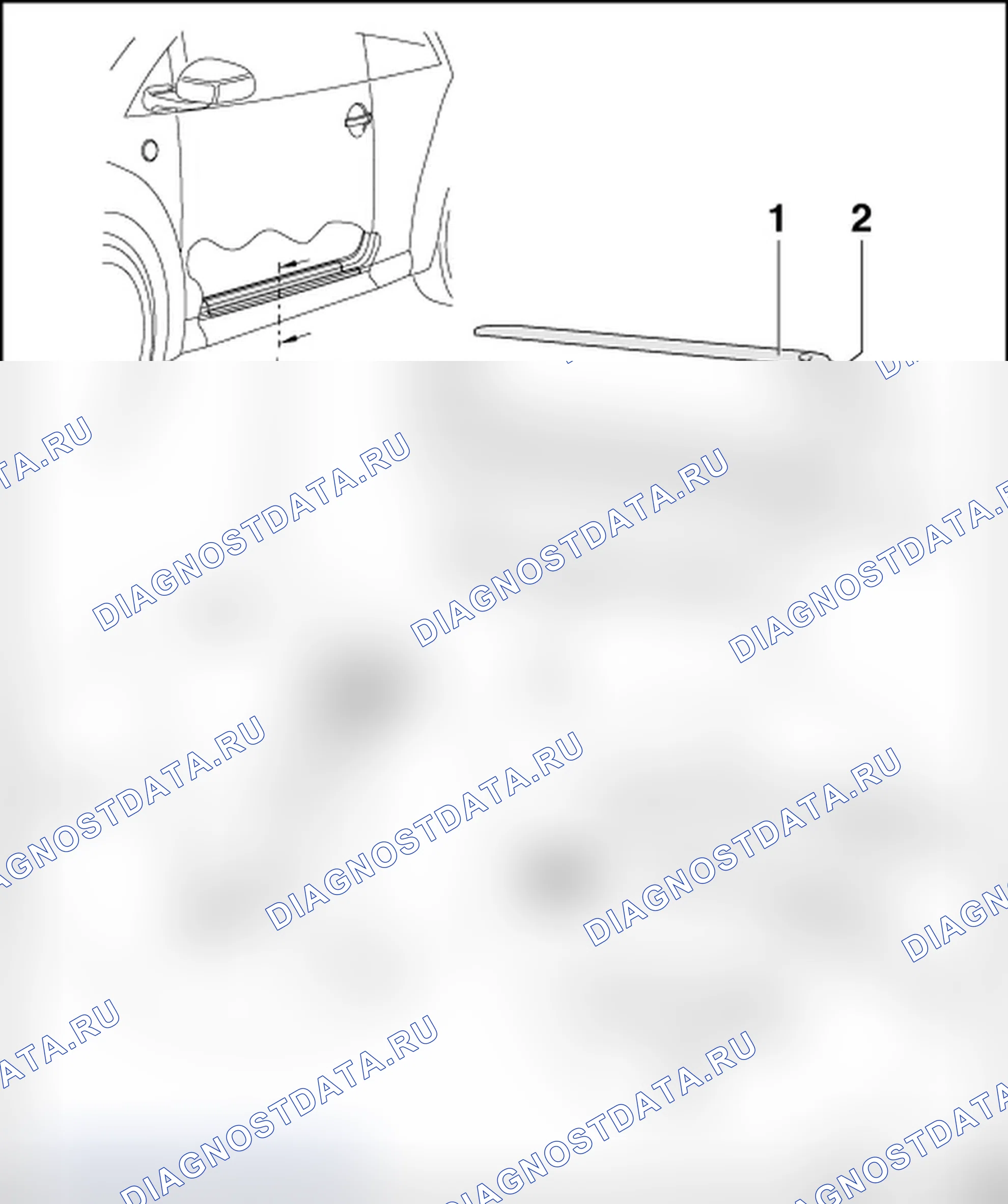 Рис. 25: ПЛАНКИ ПАНЕЛИ ПОДОКОННИКА, ЗАМЕНА, СЕДАН. Volkswagen New Beetle A4