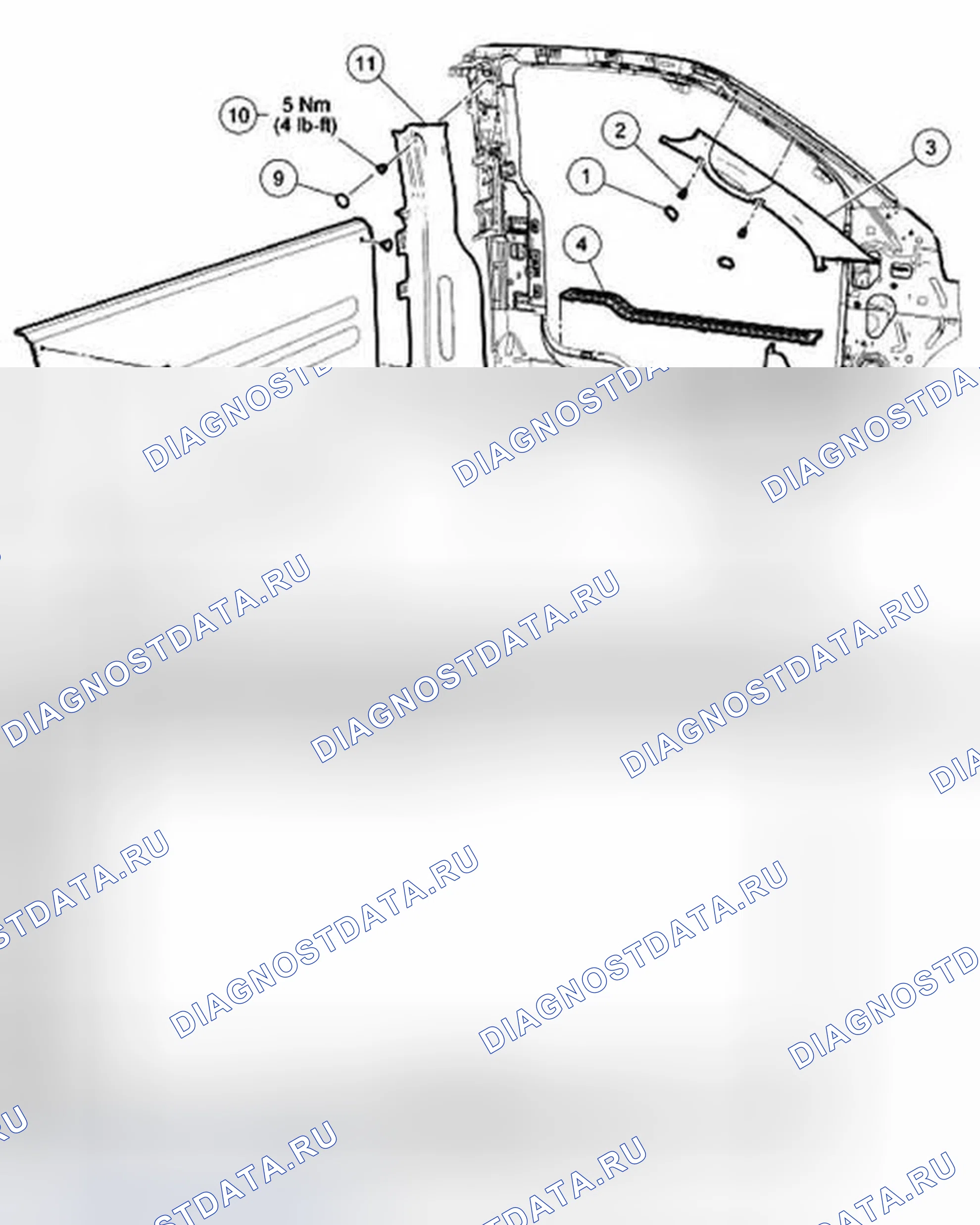 Рис. 184: Панели внутренней отделки - обычная кабина. Ford Pickup F150 