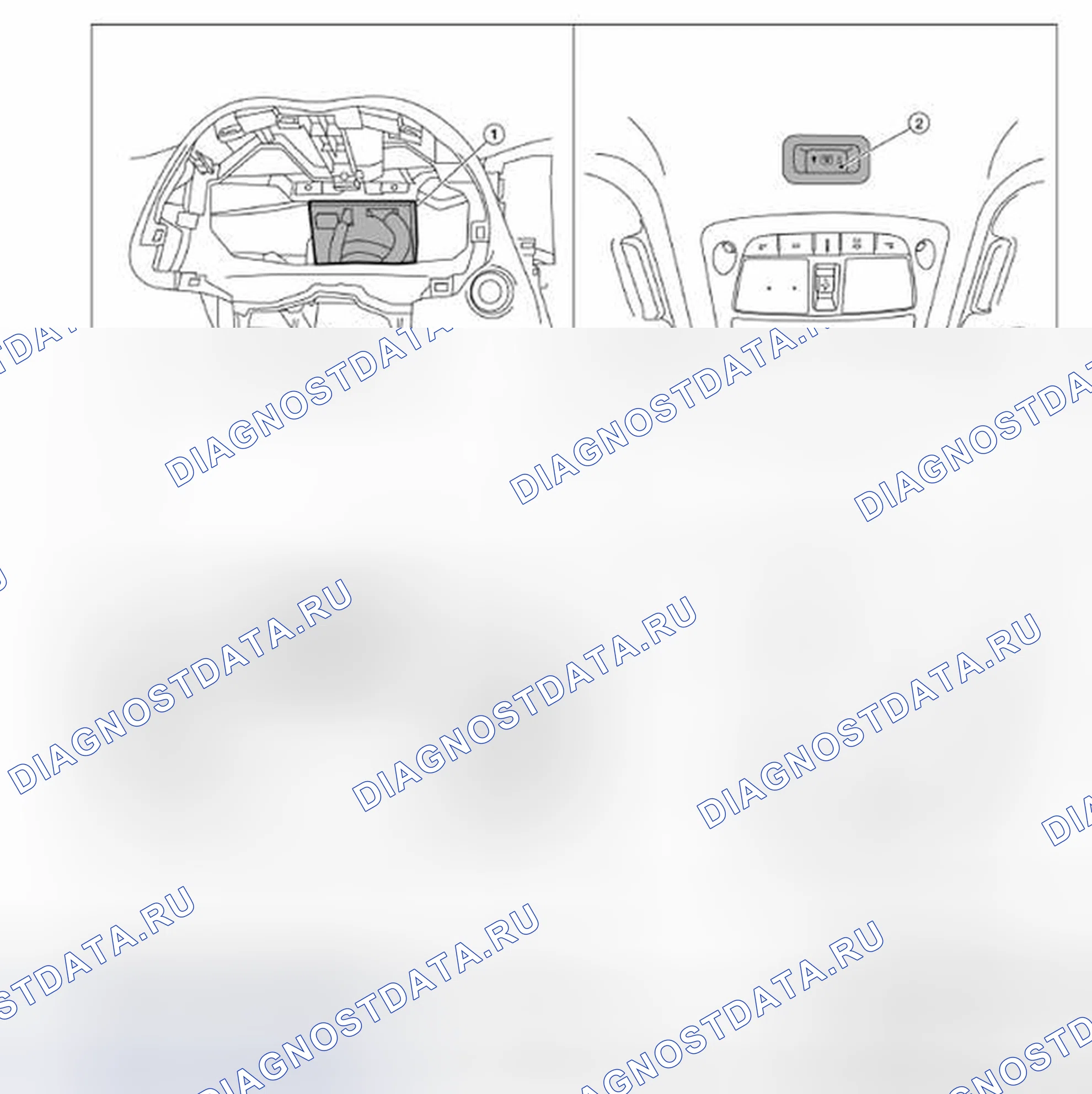 Рис. 294: SUNSHADE: Расположение компонентов. Nissan Pathfinder IV рестайлинг