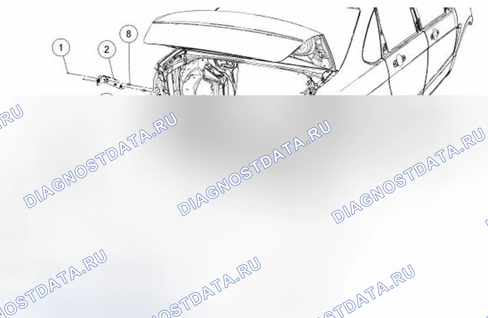 Рис. 40: Крышка бампера - задняя часть. Ford Focus II рестайлинг