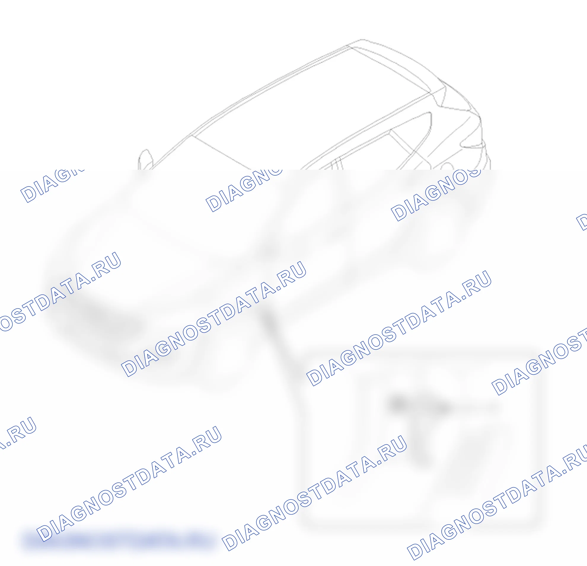 Расположение деталей ручки разблокировки защелки капота. Hyundai Santafe Sport DMA