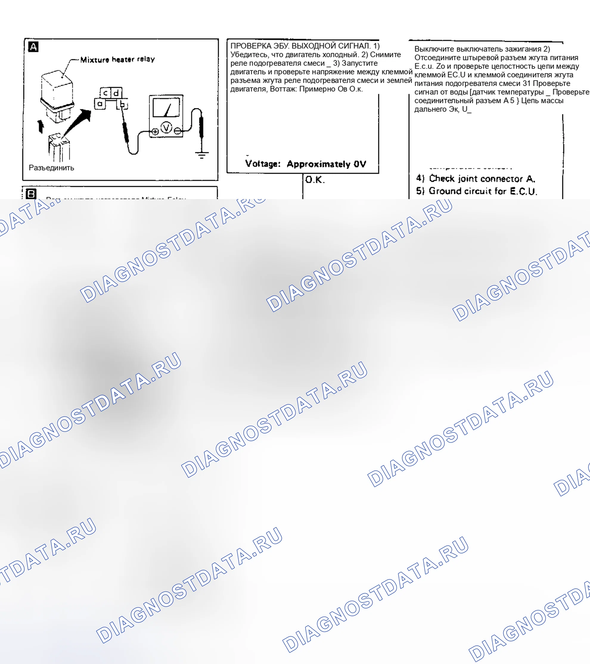 Рис. 67: Испытание II реле Pulsar Nx Xe Mixt Htr (изделие без самодиагностики). Nissan Pulsar N13