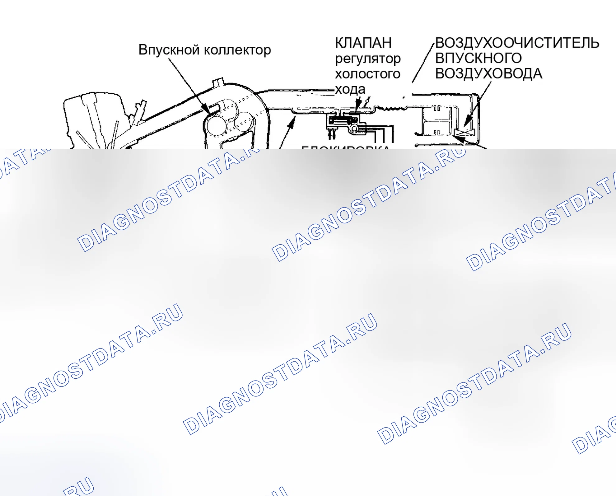 Рис. 62: Схема системы забора воздуха. Honda CR-V II