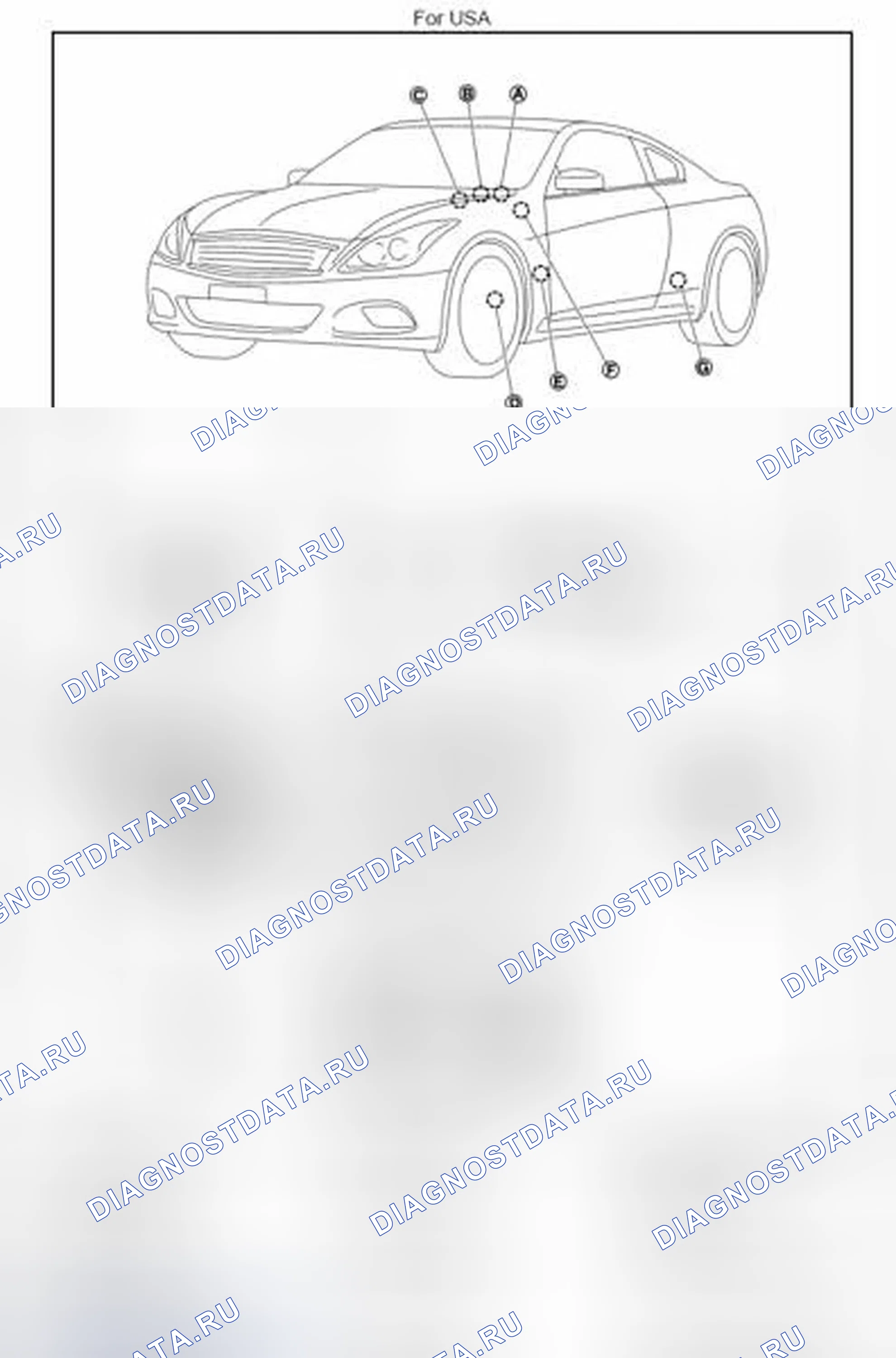Рис. 7: Расположение компонентов. Infiniti Q60 I