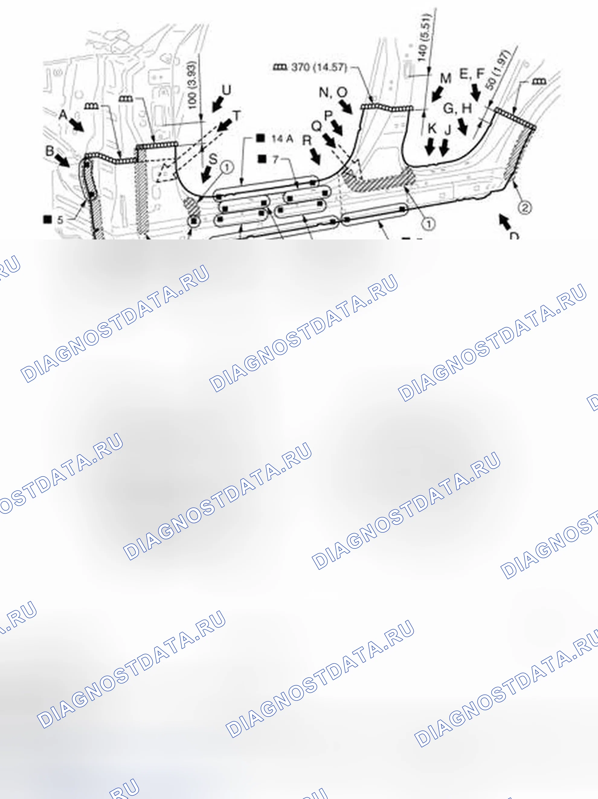 Рис. 266: Внешний подоконник. Infiniti FX35 II