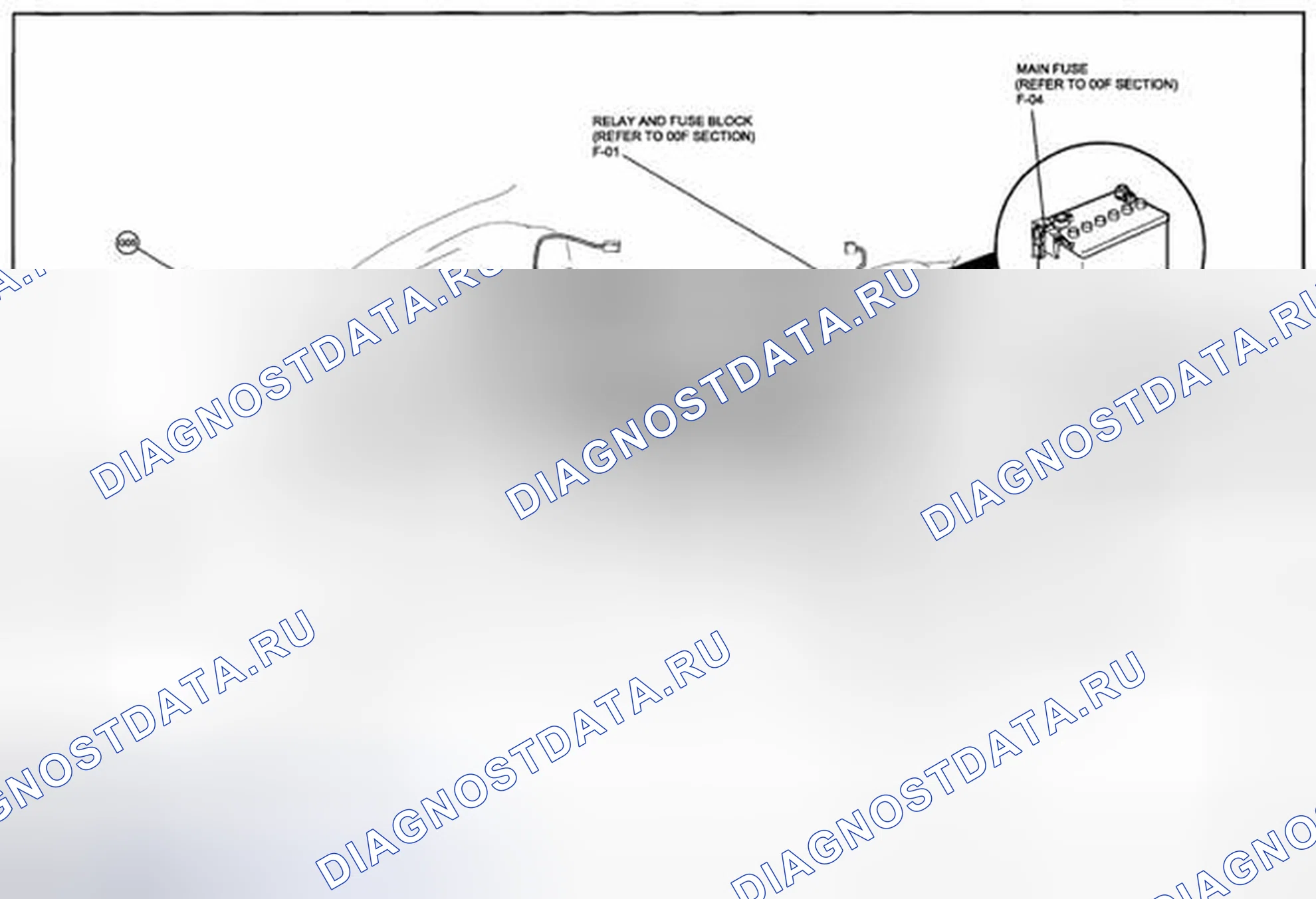 Рис. 170: Схема разводки жгута проводов фар (галогенного типа) (0918-1a) 2 из 2. Mazda CX-5 I