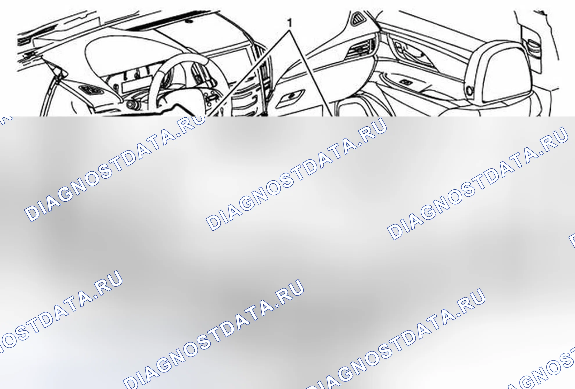 Рис. 1: Замена ковра передней панели пола - левая сторона. Cadillac ATS I