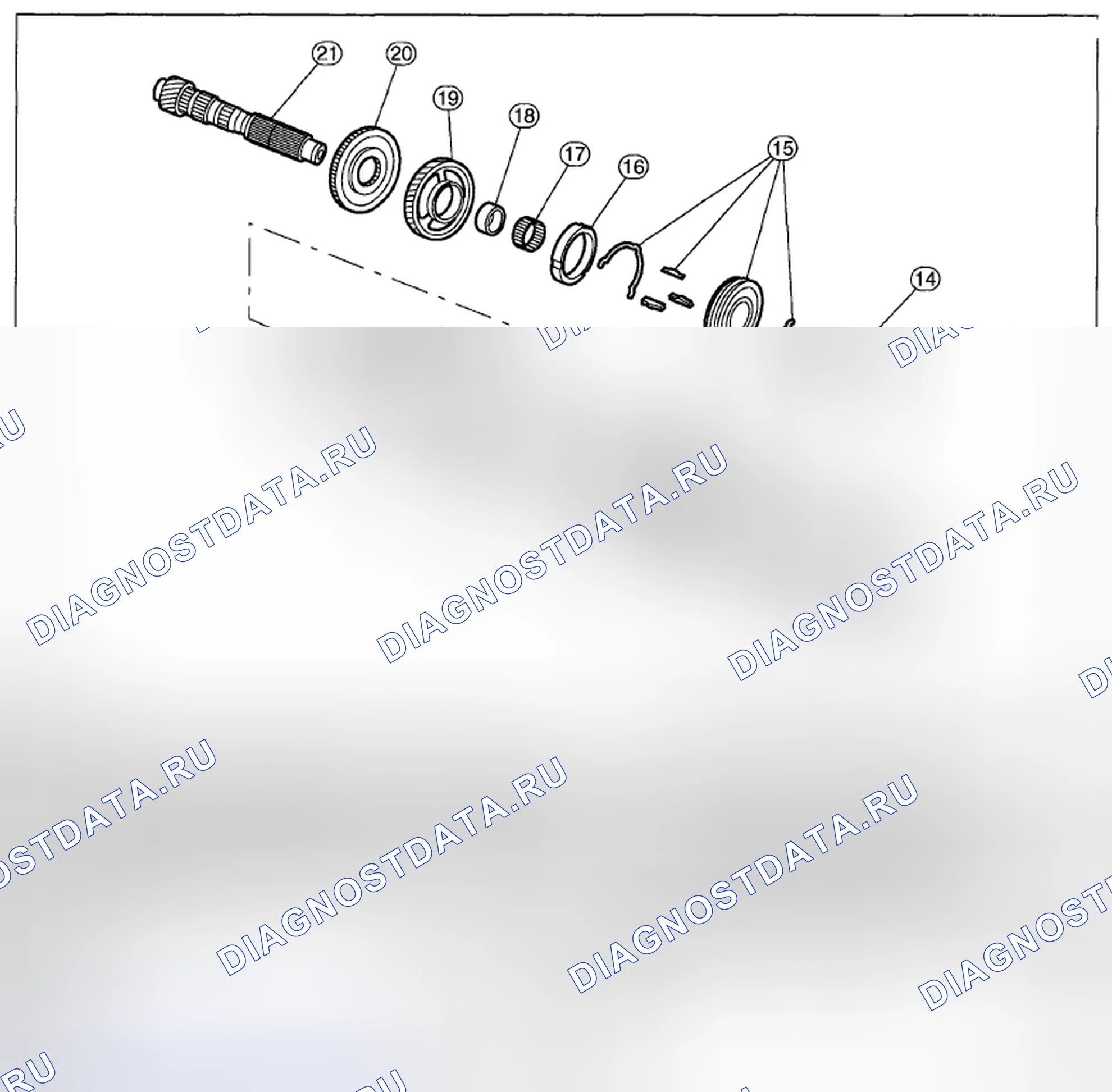 Рис. 77: РАЗБОРКА / СБОРКА ВЫХОДНОГО ВАЛА. Mazda Tribute II