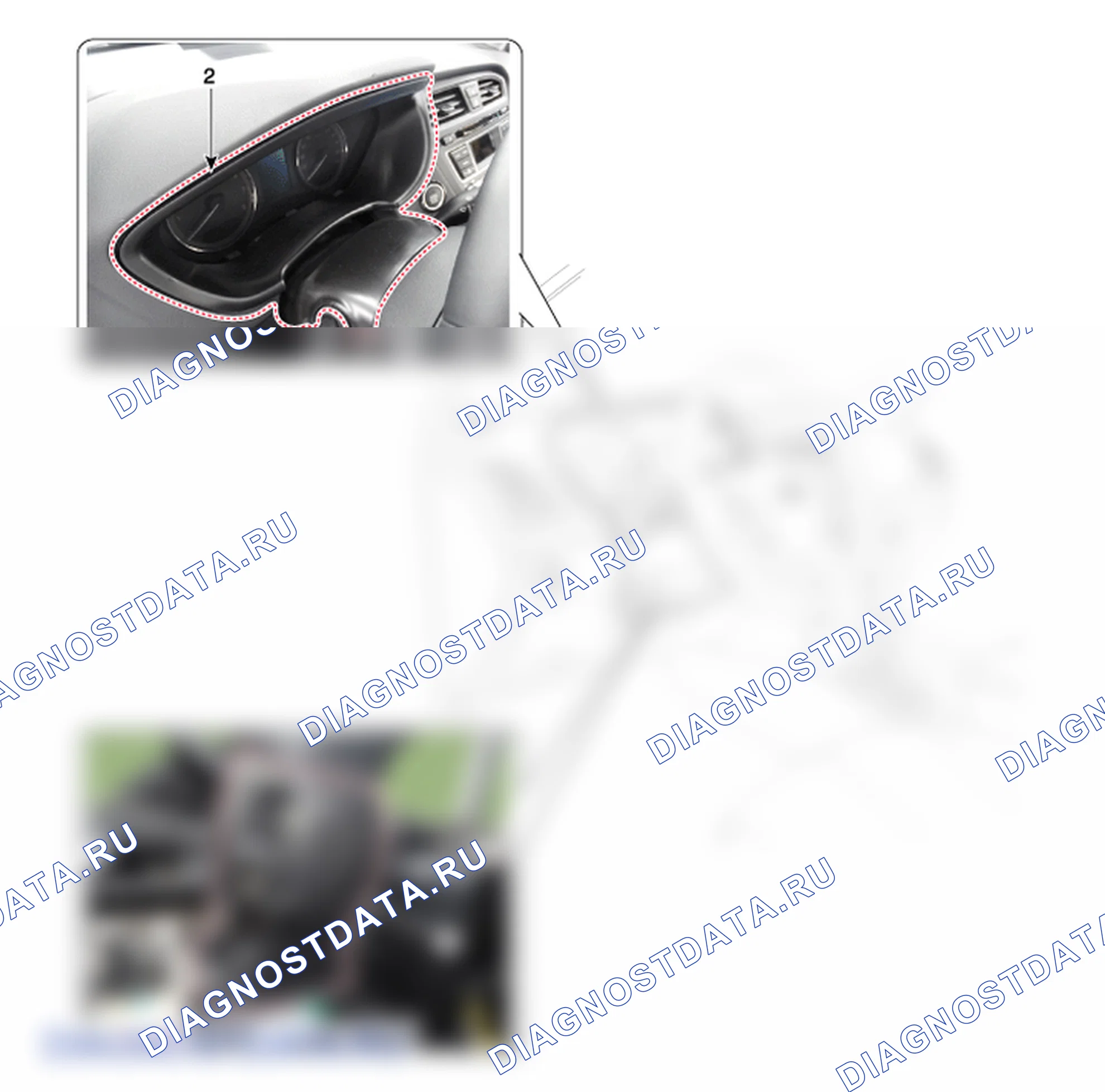 Расположение деталей панели кожуха рулевой колонки. Hyundai i20 GB