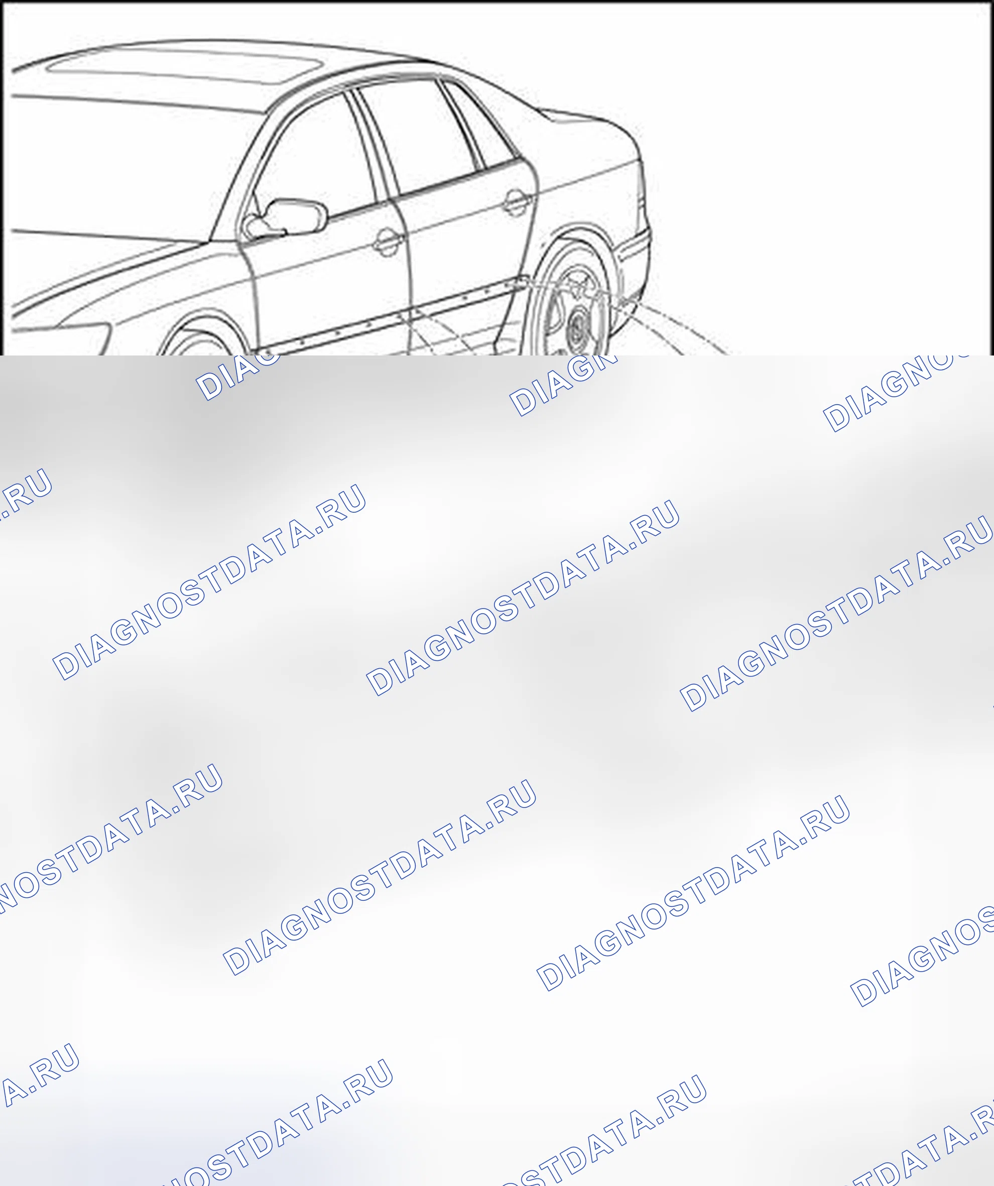 Рис. 215: Отделка молдингов, обзор сборки. Volkswagen Phaeton I