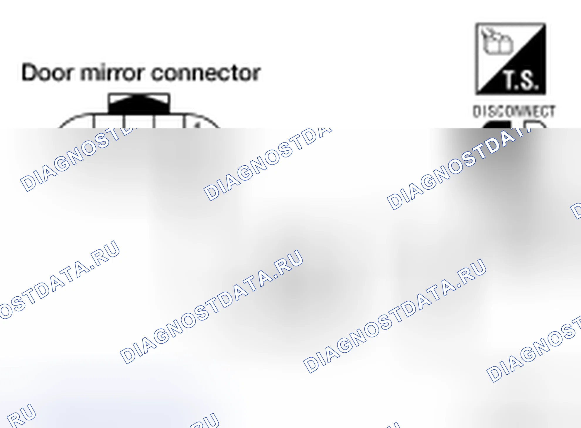 Рис. 94: Проверка цепи обогрев стекла Rh дверного зеркала (с обогреваемыми зеркалами). Nissan Frontier D40