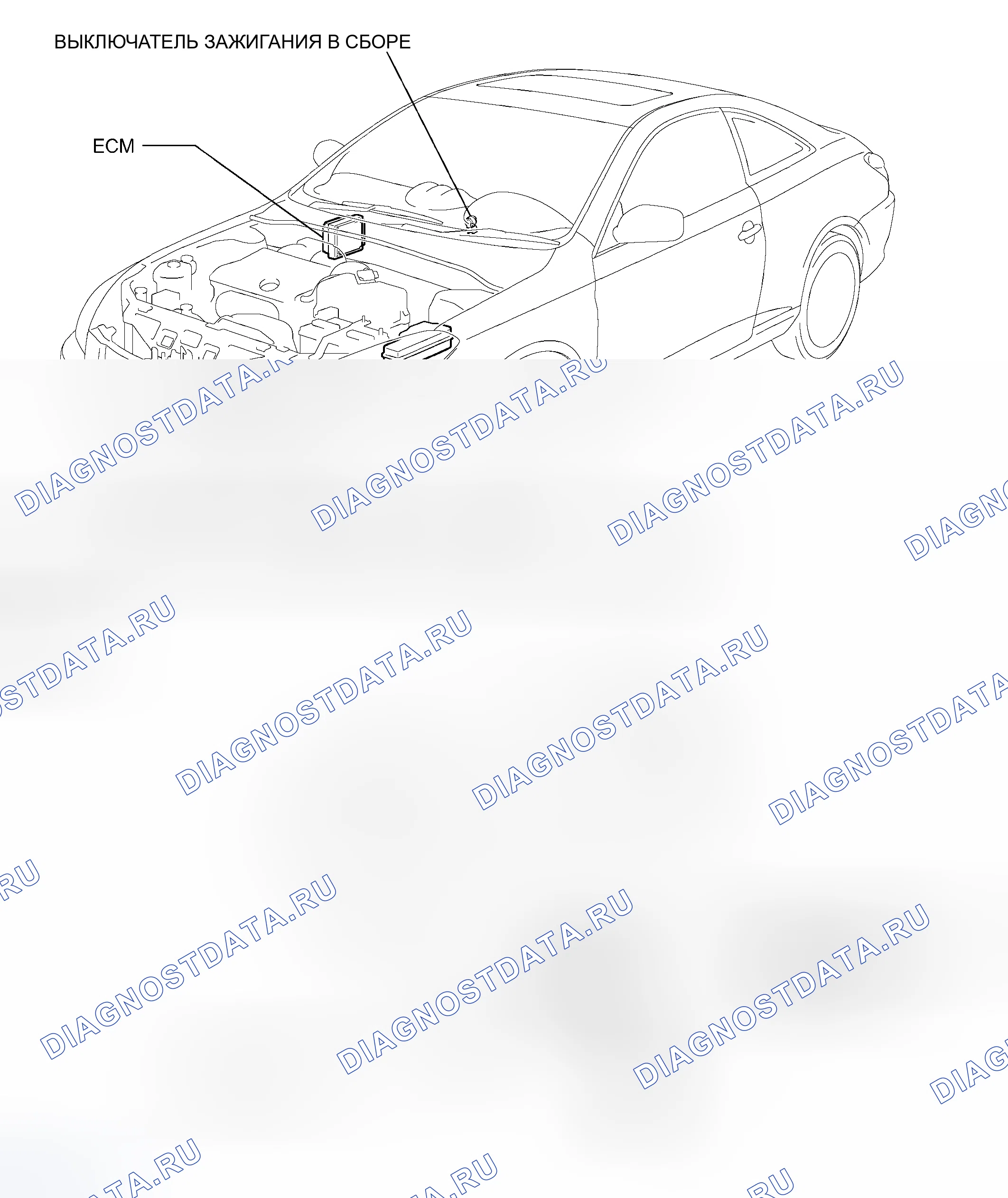 Рис. 43: РАСПОЛОЖЕНИЕ ДЕТАЛЕЙ. Toyota Camry Solara II