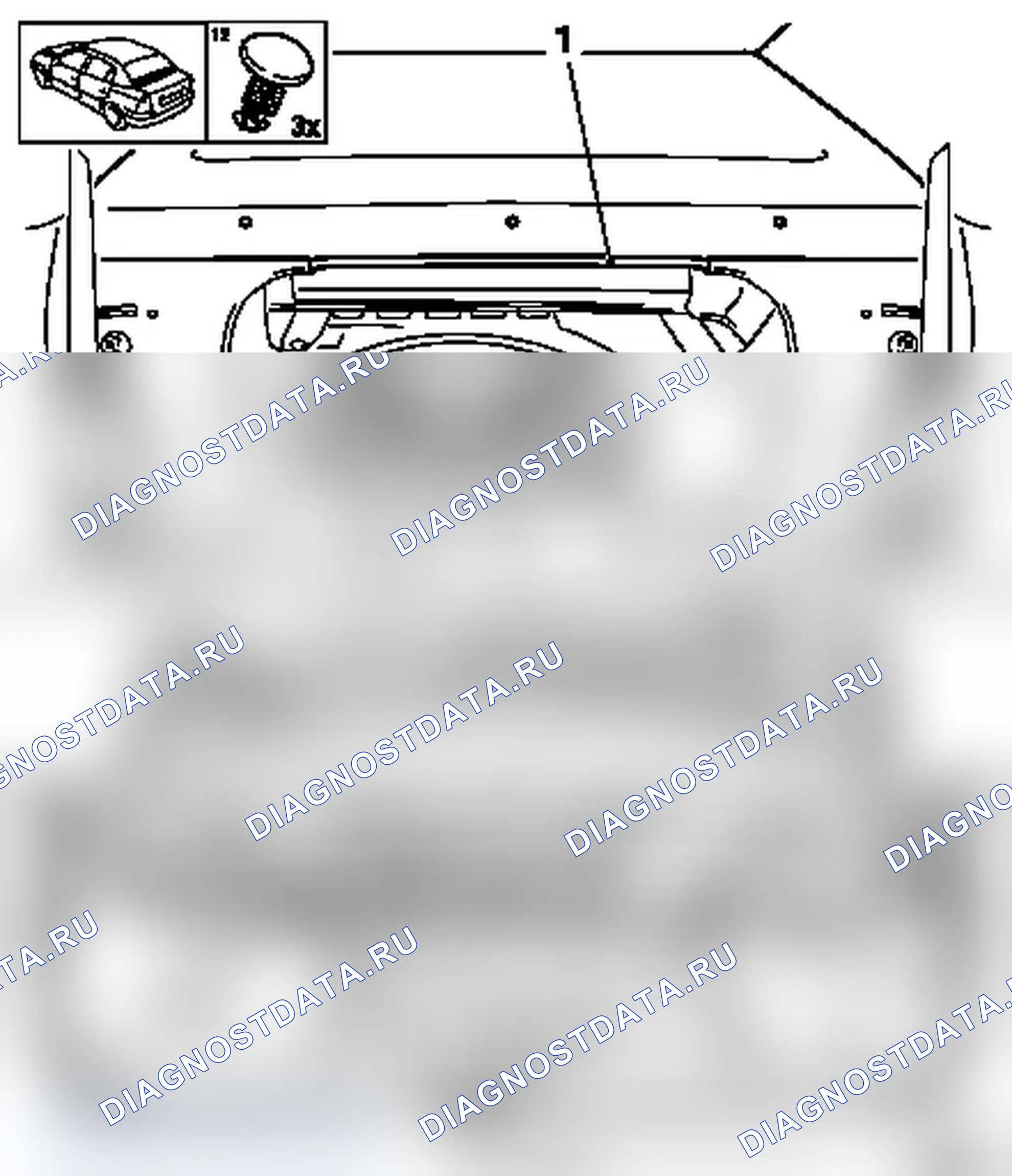 Снятие и установка внутренней обшивки задней панели сверху (модель F69). Opel Astra G