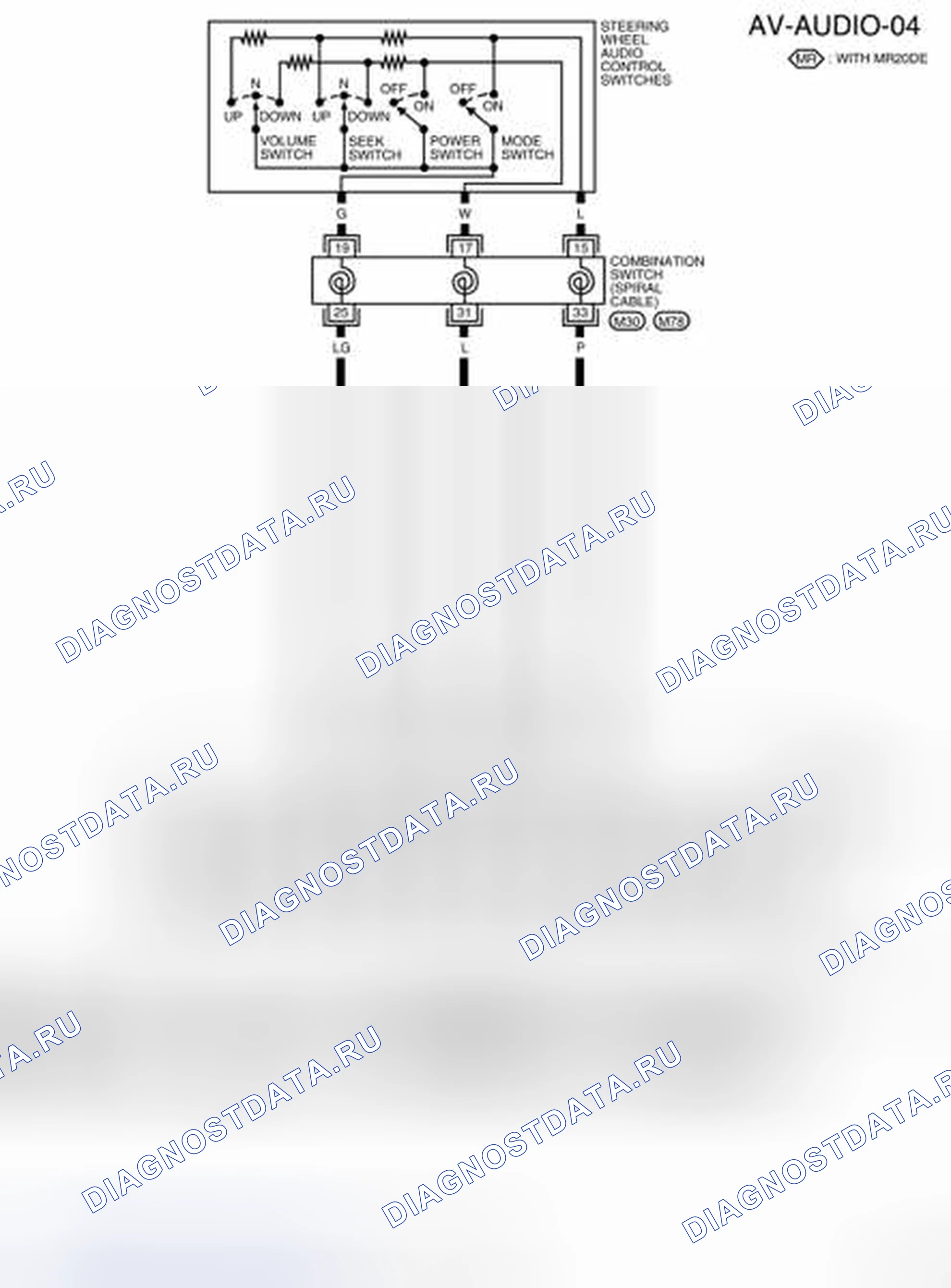 Рис. 71: Схема подключения (без Bluetooth) - Av-AUDIO-04. Nissan Sentra B16