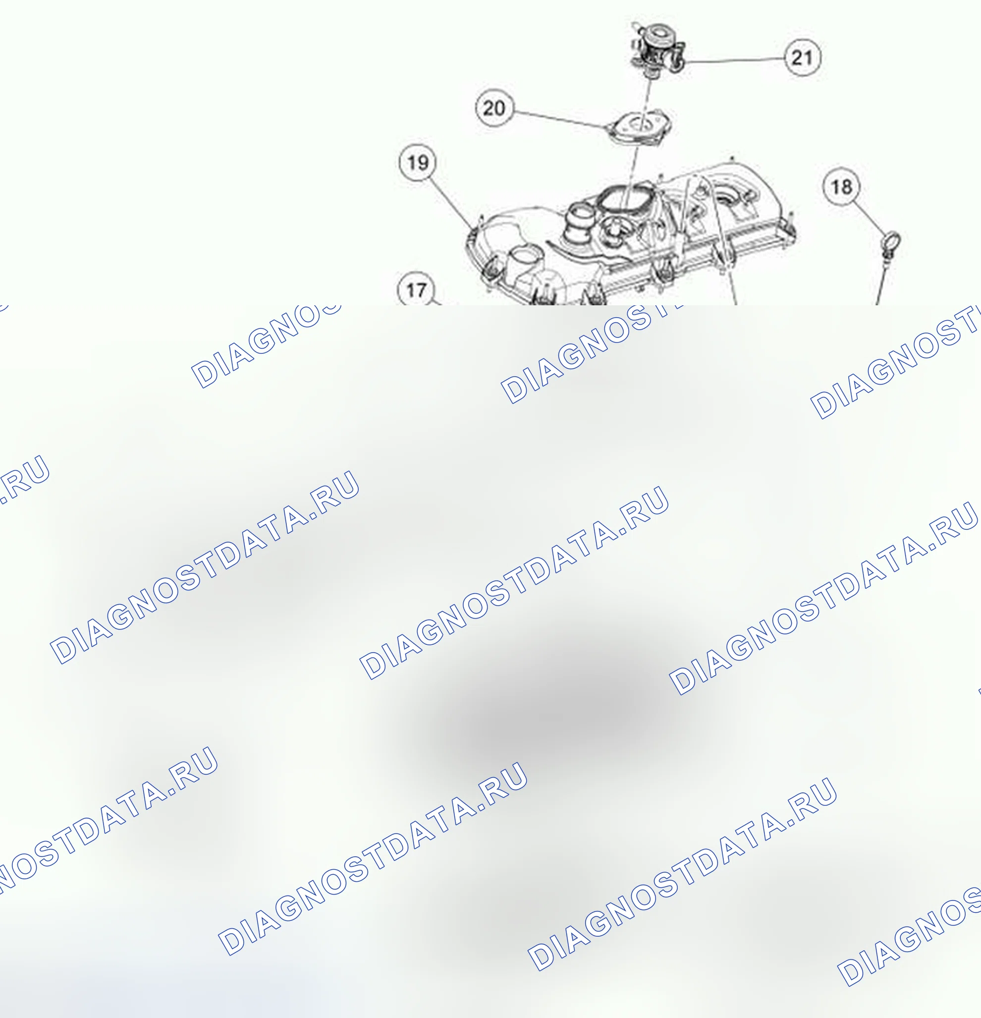 Рис. 1679: Верхняя часть двигателя - левая головка цилиндра. Hyundai ix55 I