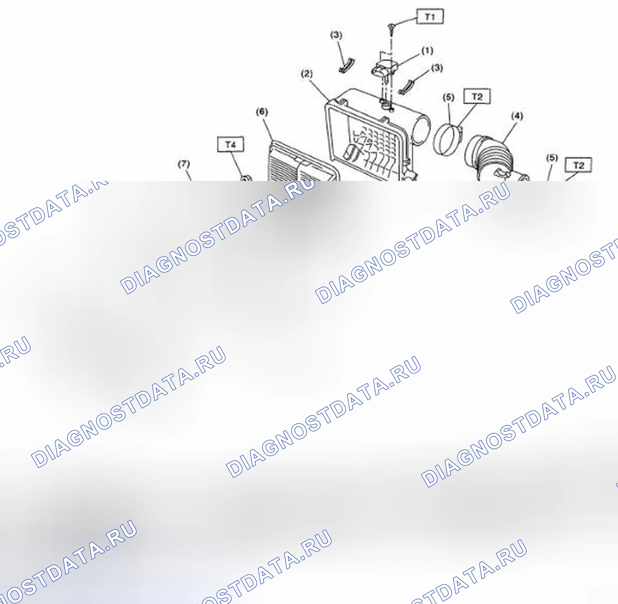 Рис. 430: ВОЗДУХООЧИСТИТЕЛЬ. Subaru Legacy BL/BP рестайлинг