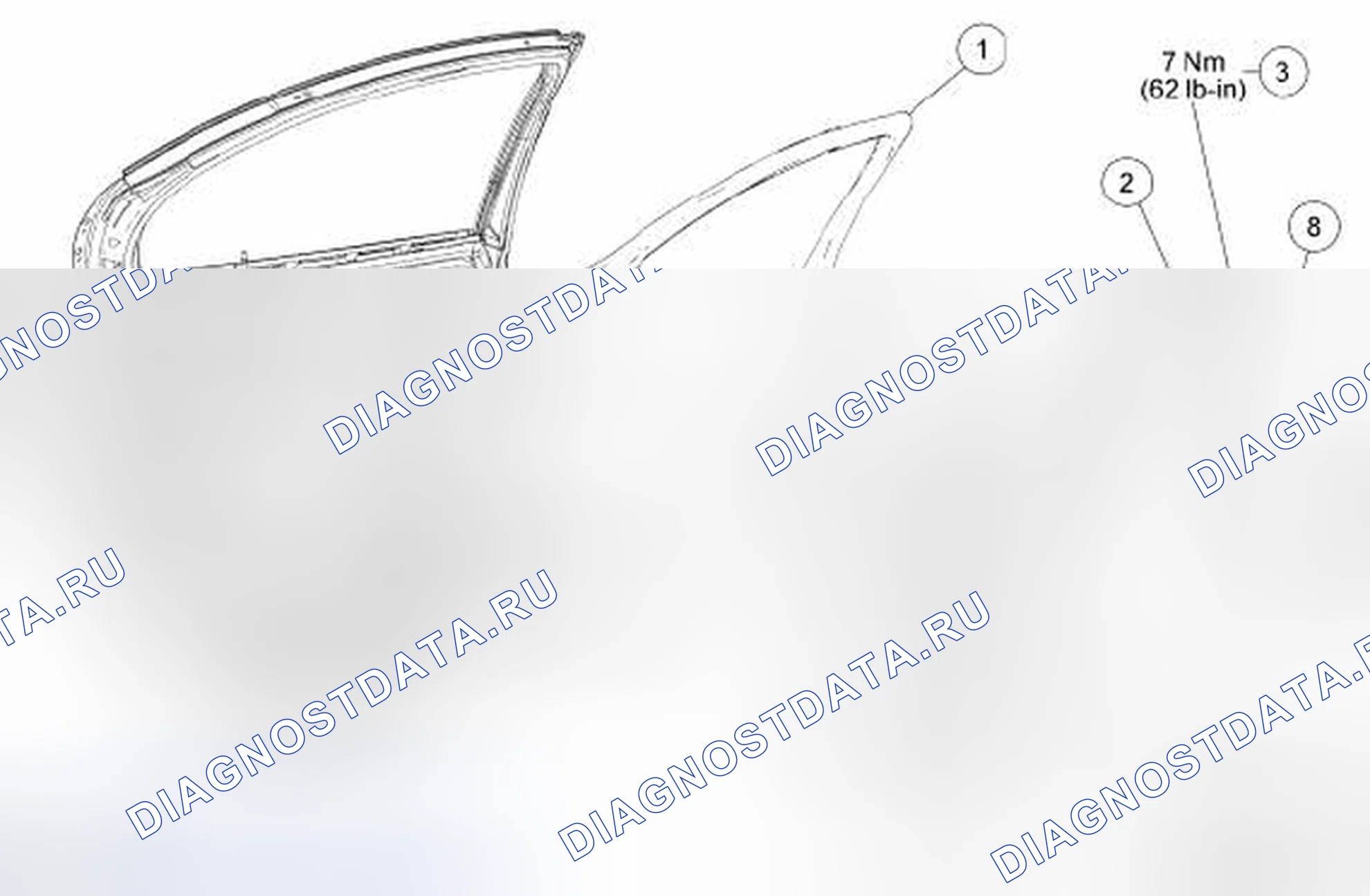 Рис. 30: Панель отделки дверей - задняя часть. Hyundai ix55 I