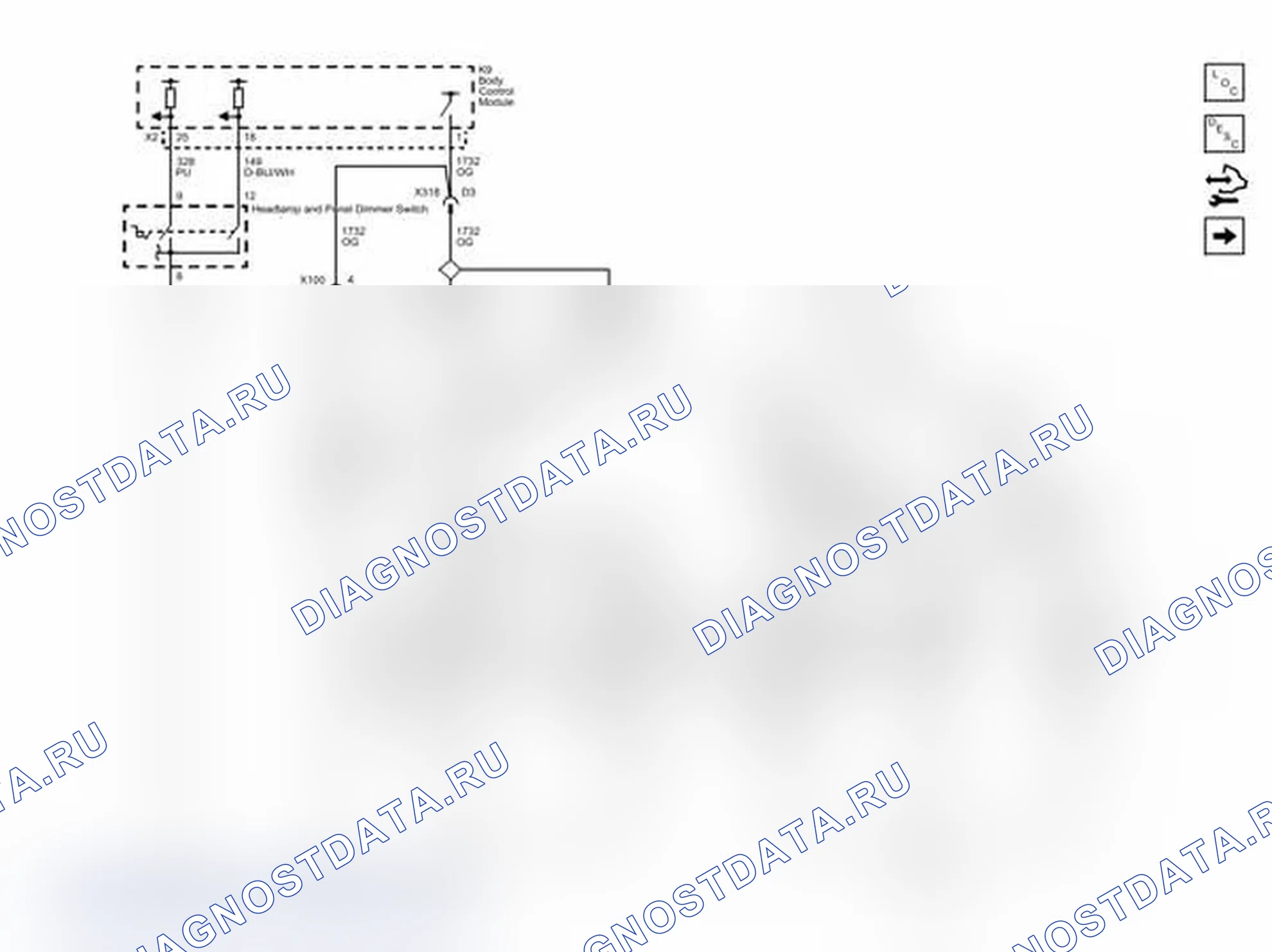Рис. 9: Схемы проводки управления лампами. Chevrolet Express G1500 
