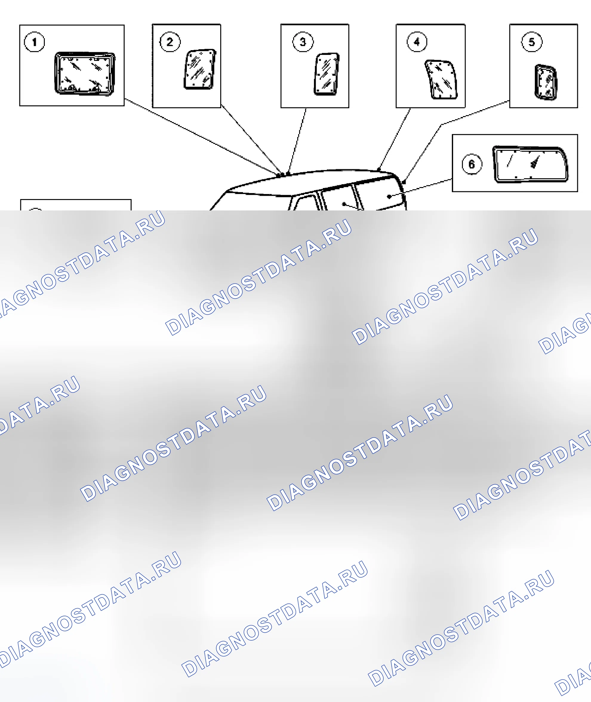 Рис. 1: Стекло, рамы и механизмы. Ford Econoline E250 