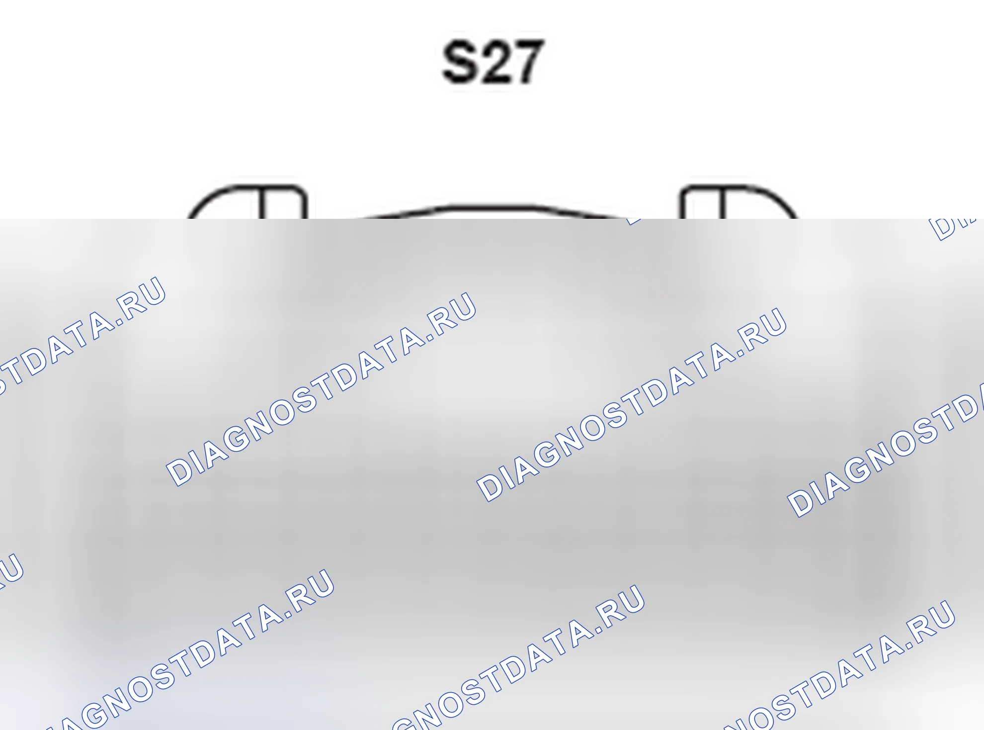 Рис. 547: Вид с торца разъема стереокомпонентного усилителя (S27). Lexus RX II рестайлинг