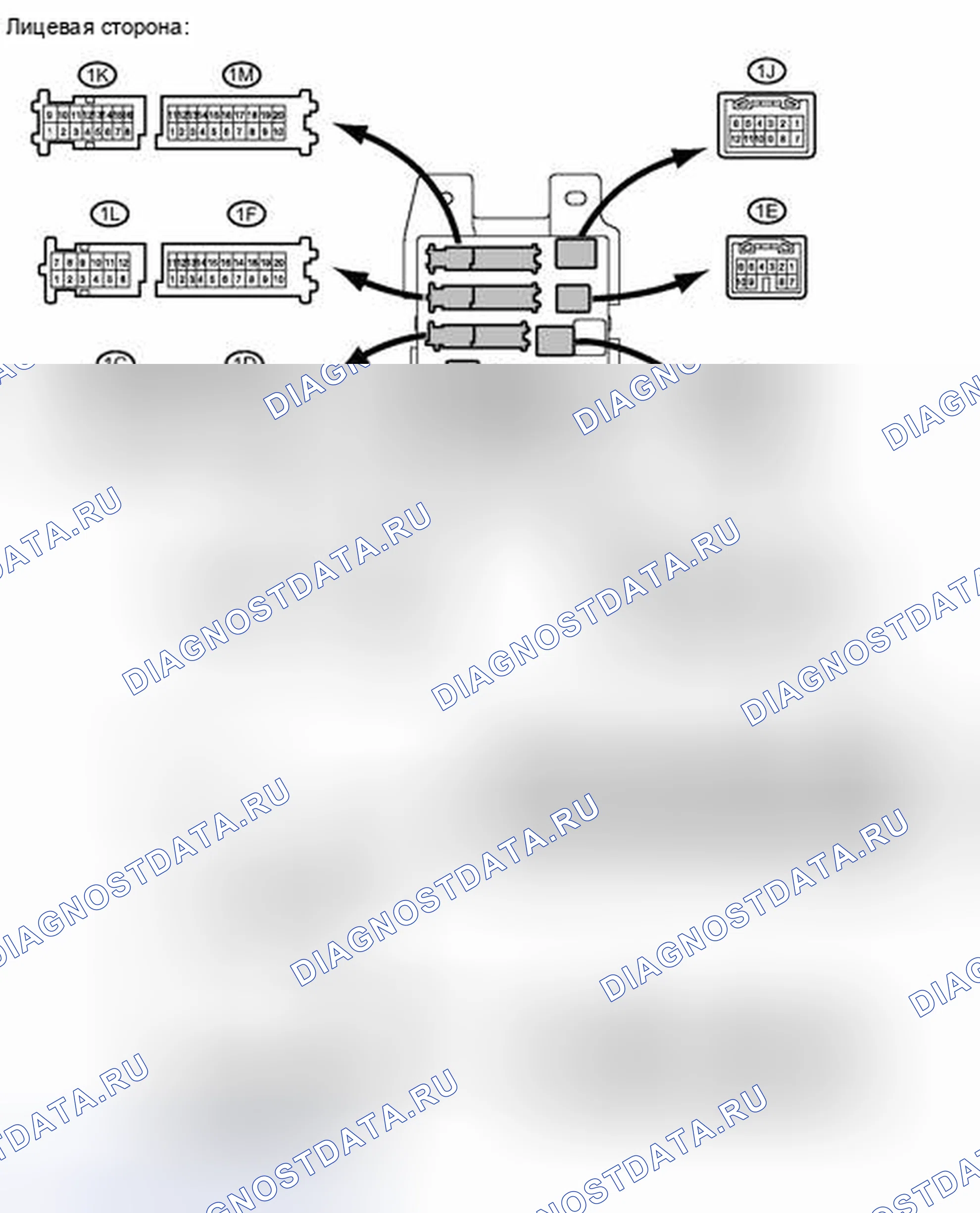 Рис. 520: КЛЕММЫ ЭБУ. Toyota Highlander II рестайлинг