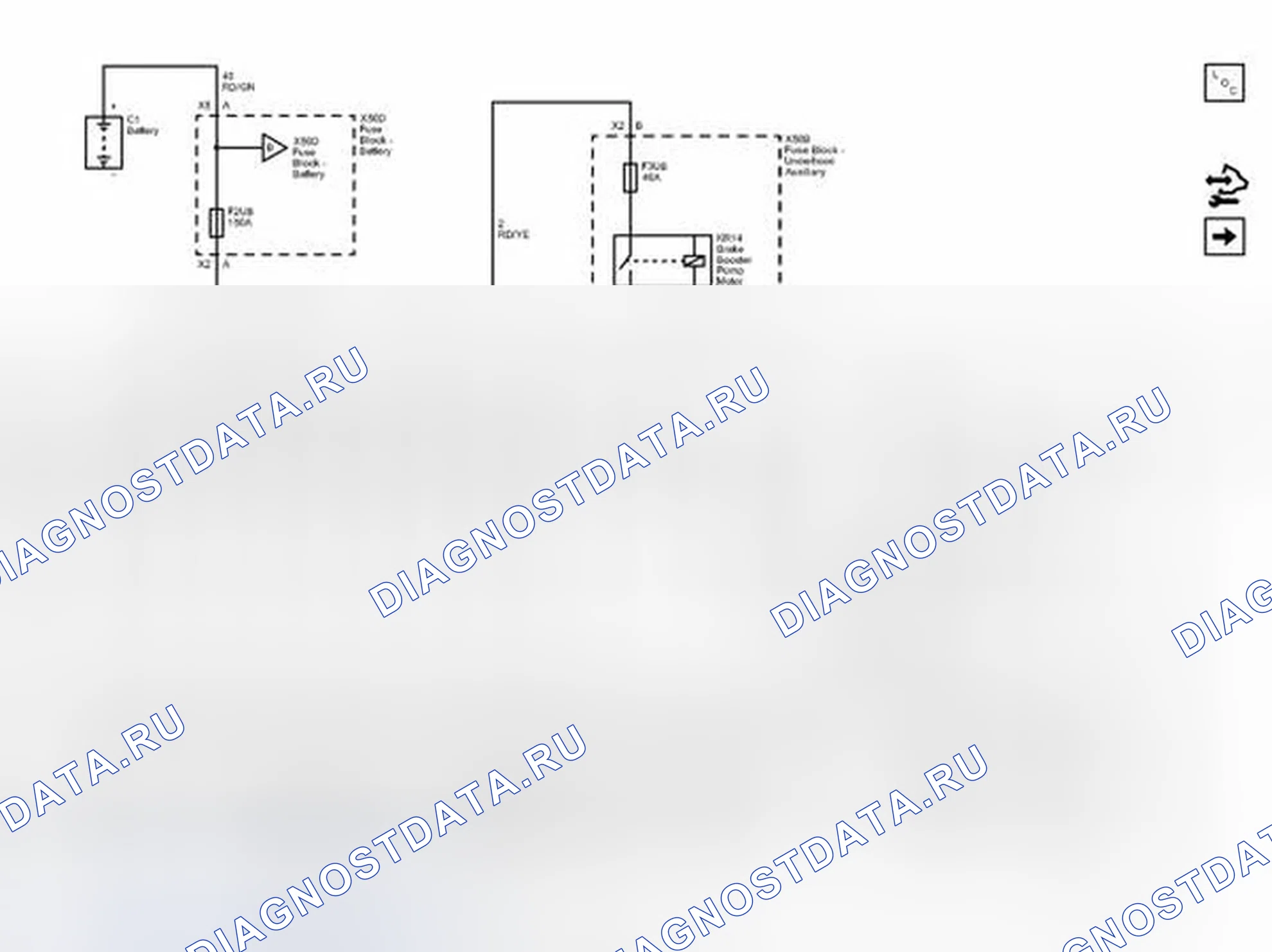 Рис. 58: Схема подключения шины B + (1 из 3). Chevrolet Spark M300