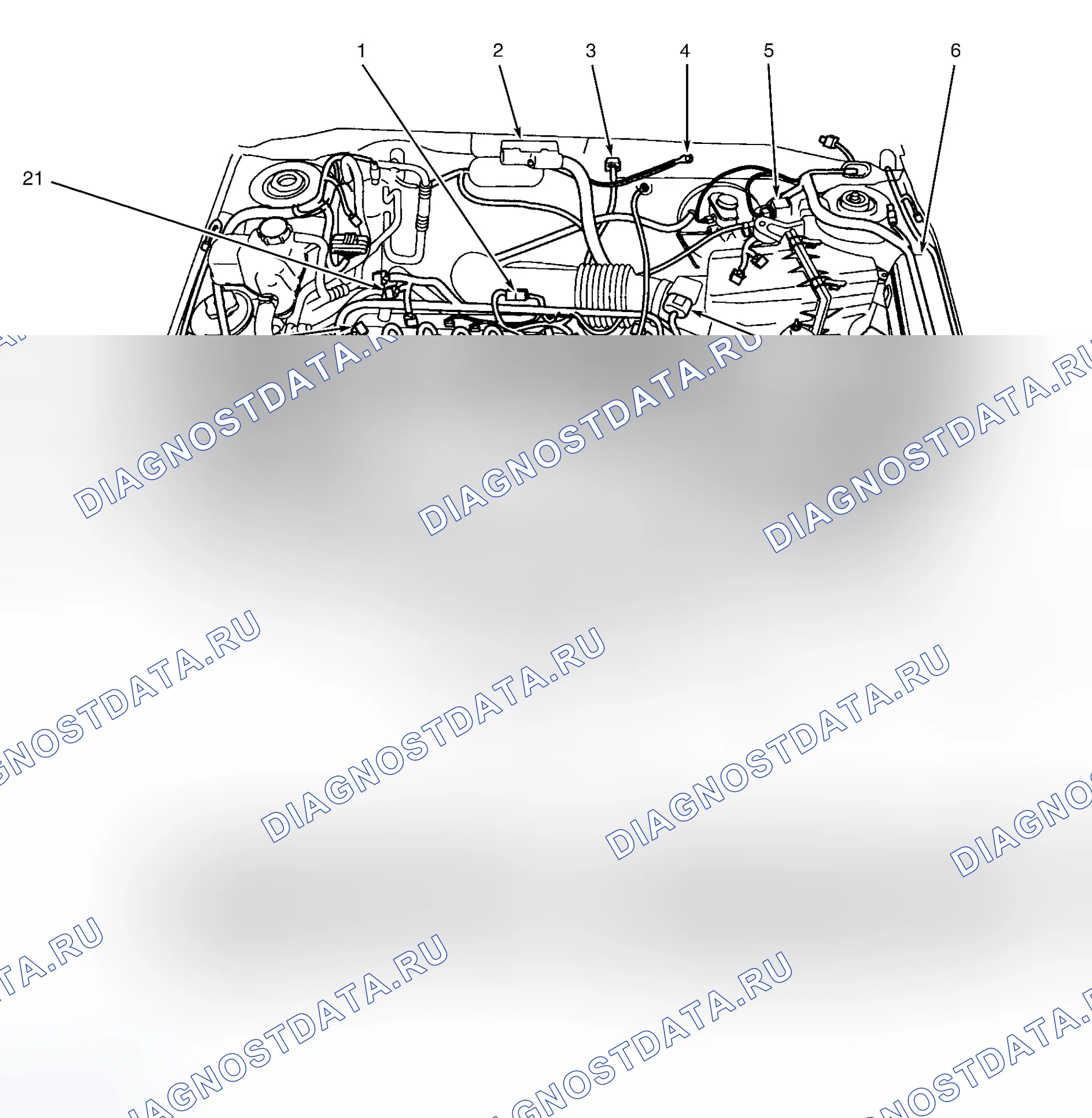 Рис. 1: ГРАФИКИ РАСПОЛОЖЕНИЯ КОМПОНЕНТОВ. Mazda Tribute I