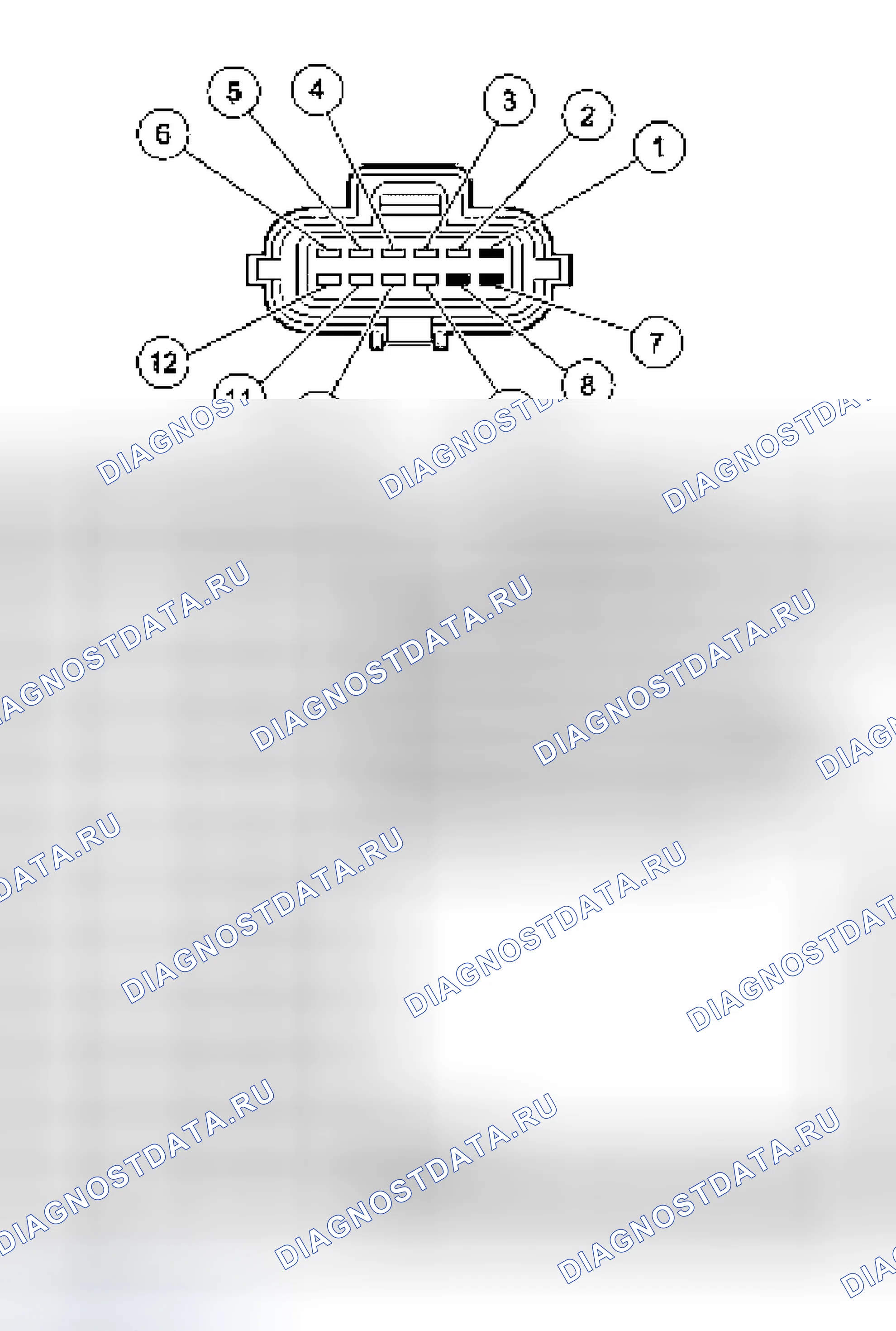 Рис. 626: Разъем датчика диапазона цифровой передачи (Tr). Ford Econoline E250 